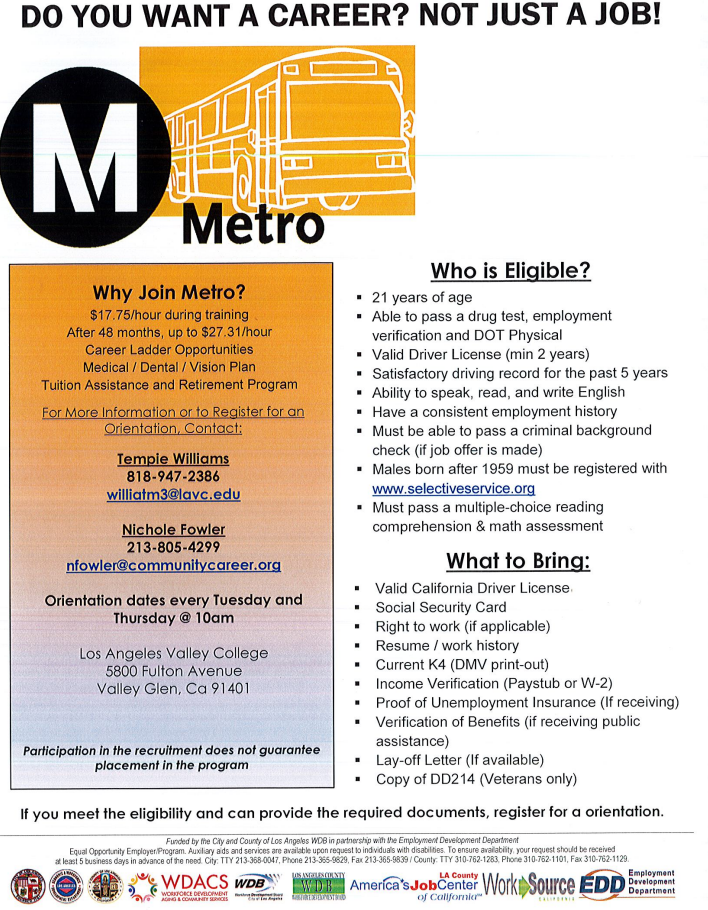 Metro hiring instructions flyer