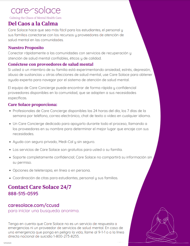 Care Solace Flyer Spanish