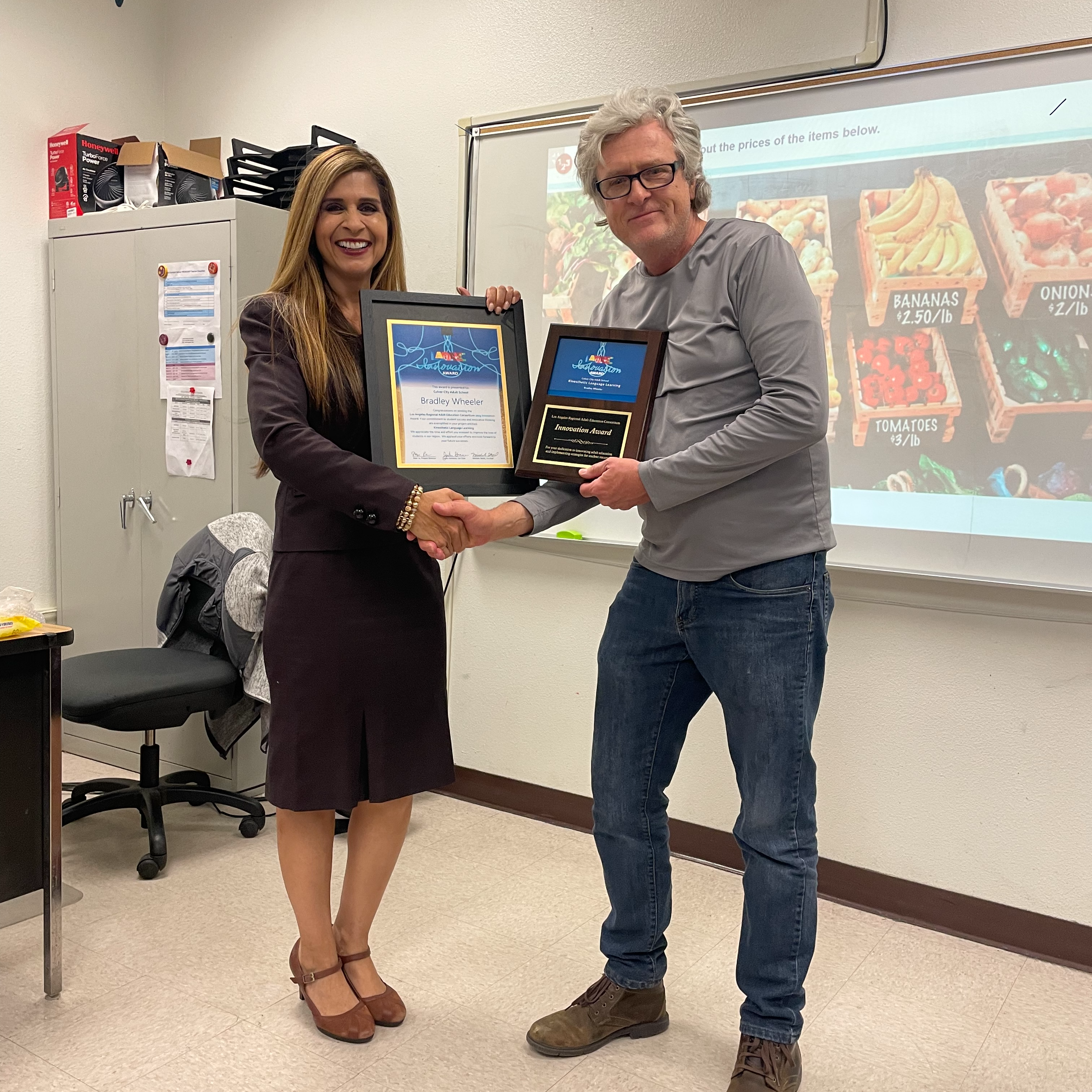 Teacher Brad with Dr. Cardenas