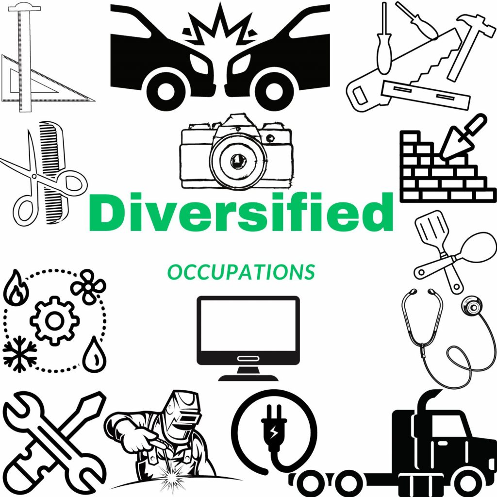 Logo with text of Diversified Occupations