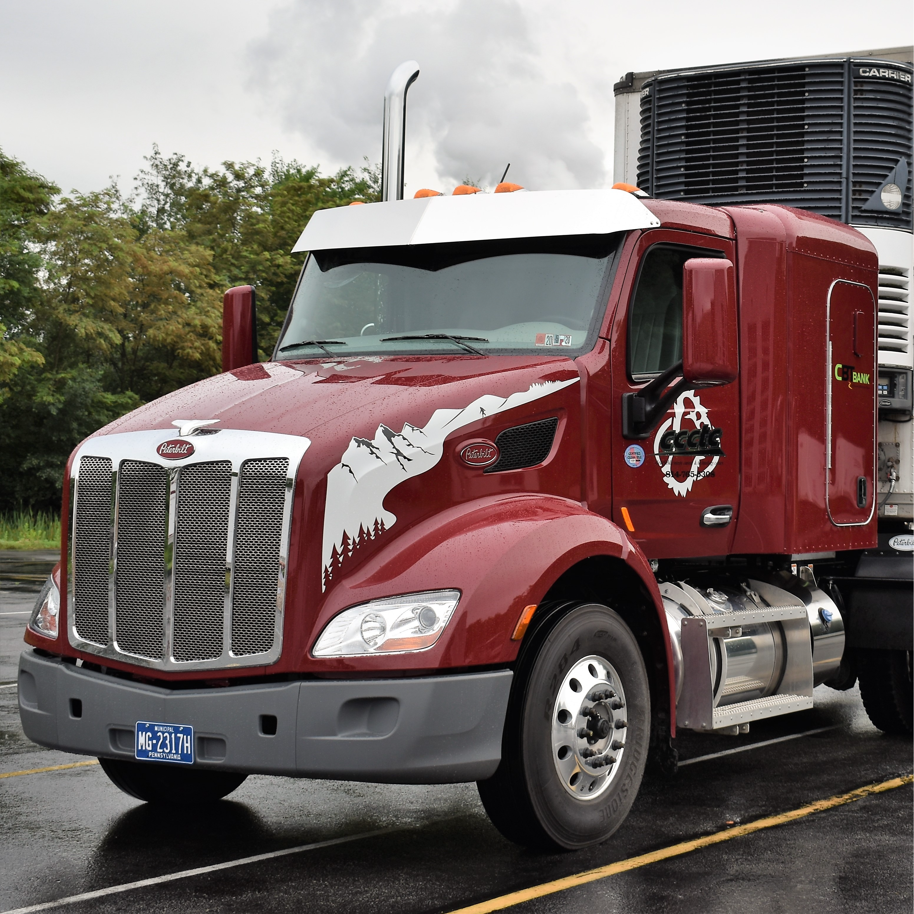 An image of a red truck