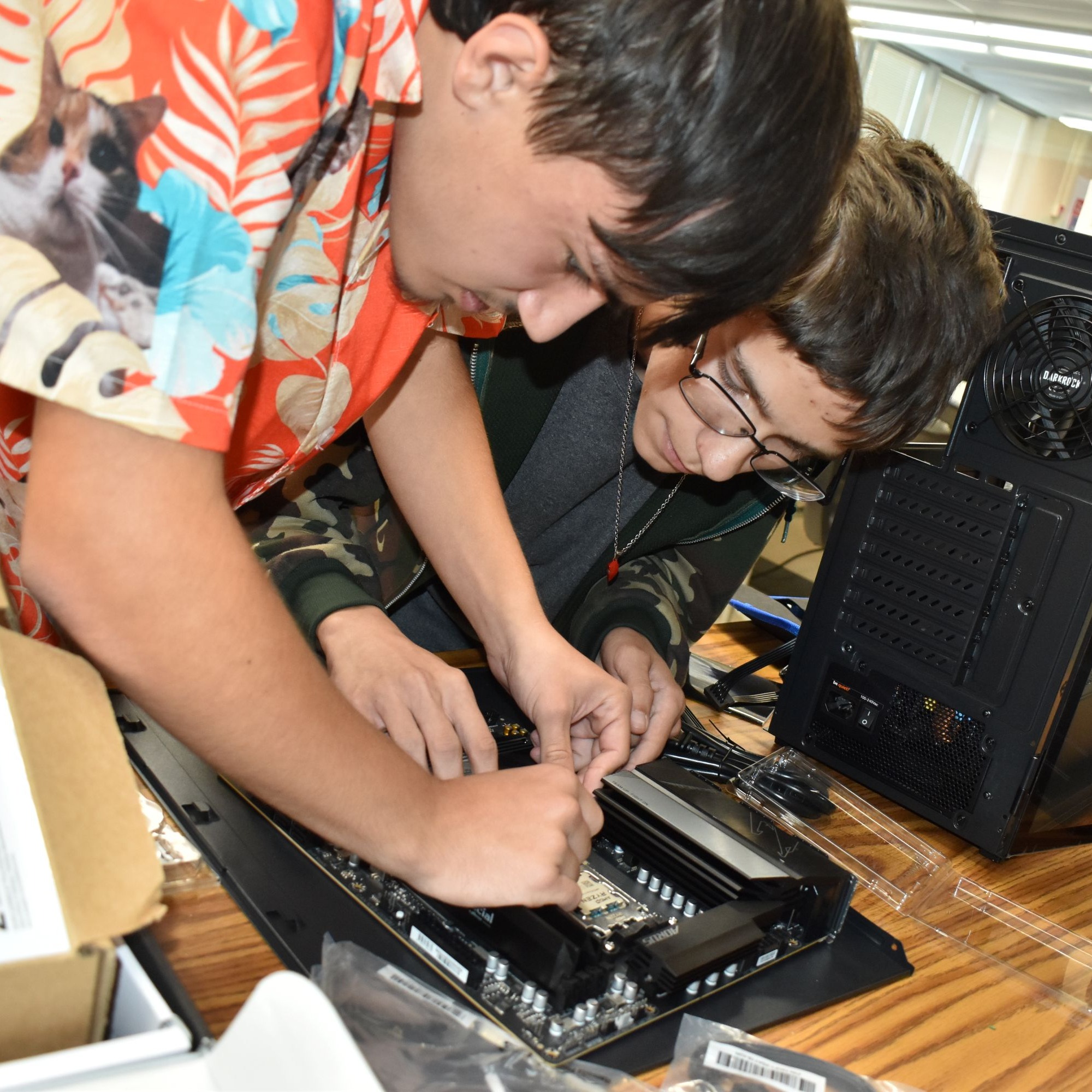 Student on computer