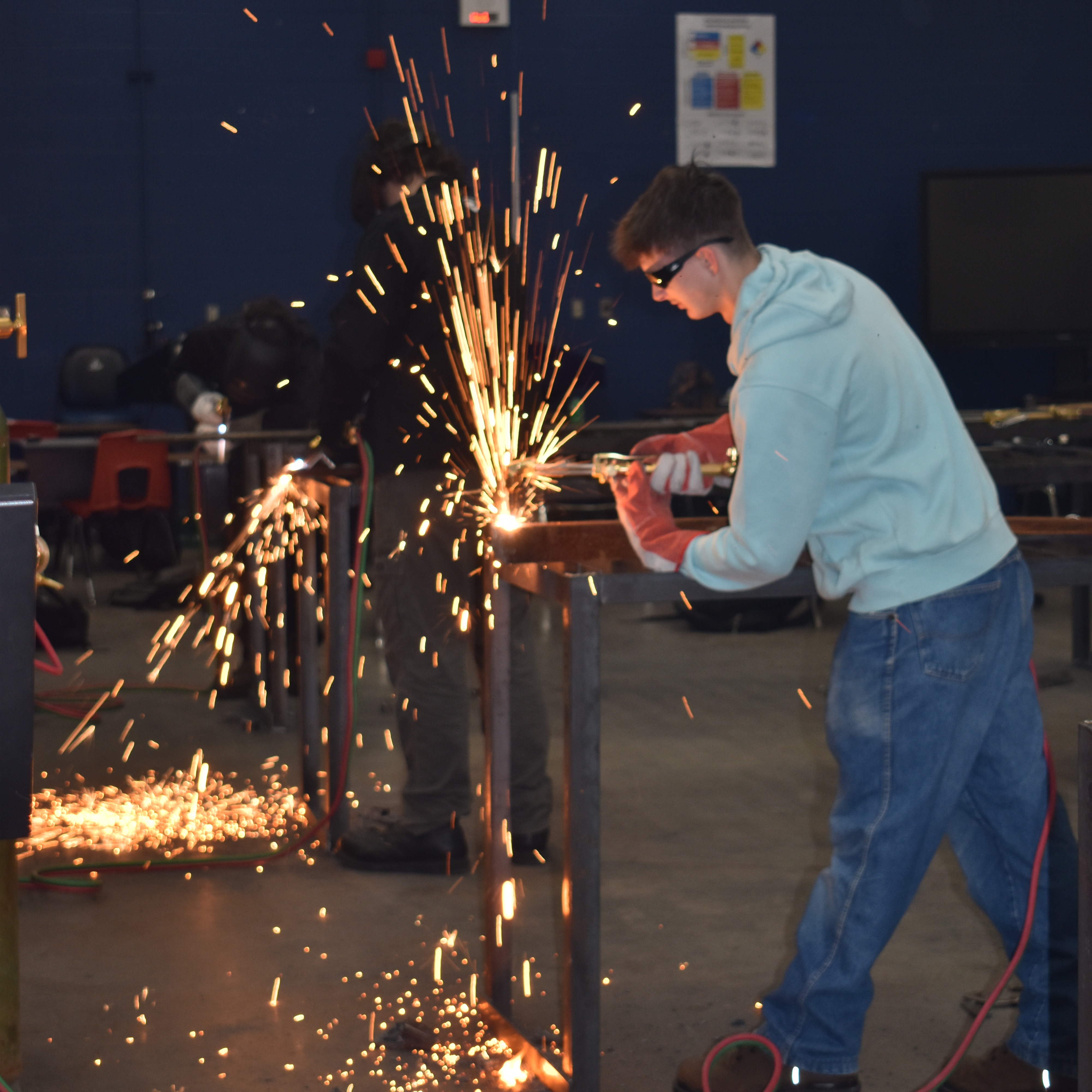 Student in Welding Class