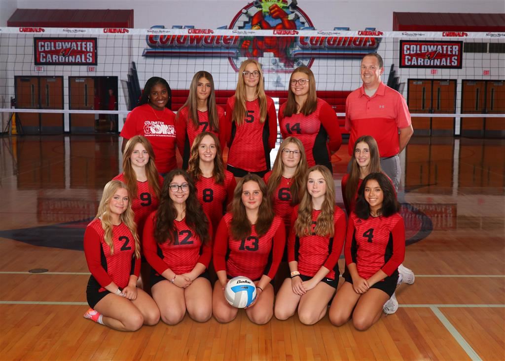 The 2023 Coldwater Cardinal freshman Volleyball team