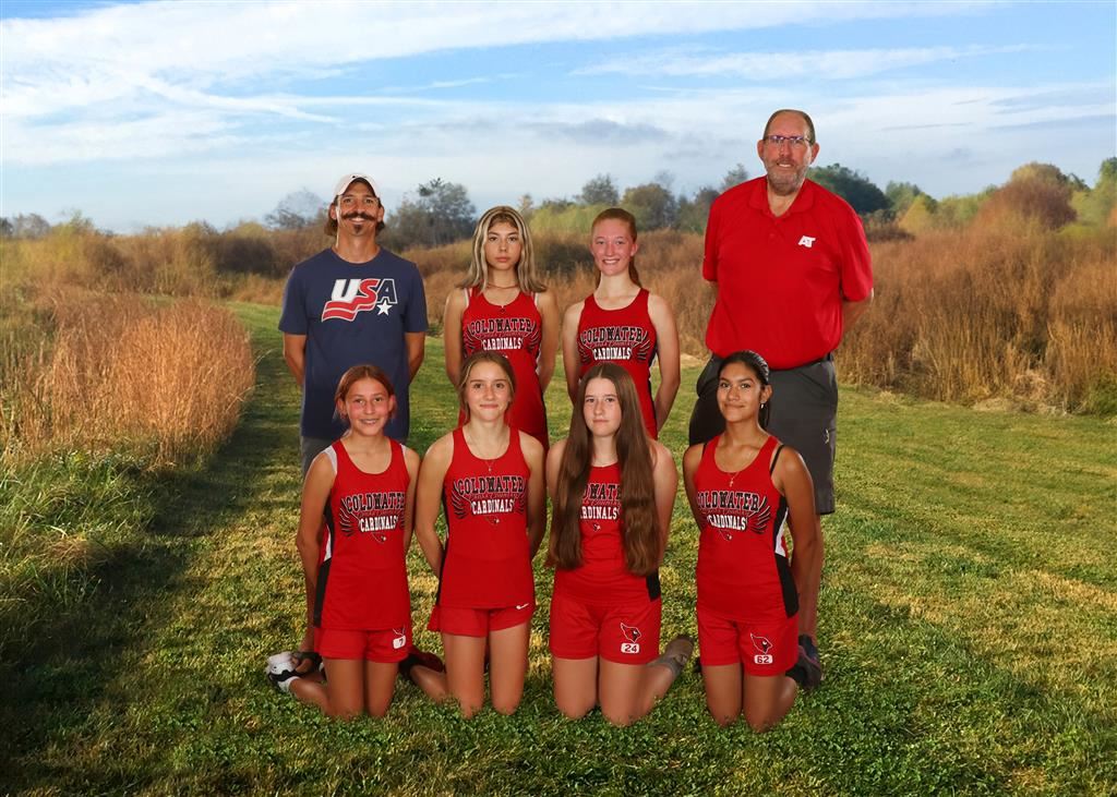 The 2023 Coldwater Cardinal girls cross country team