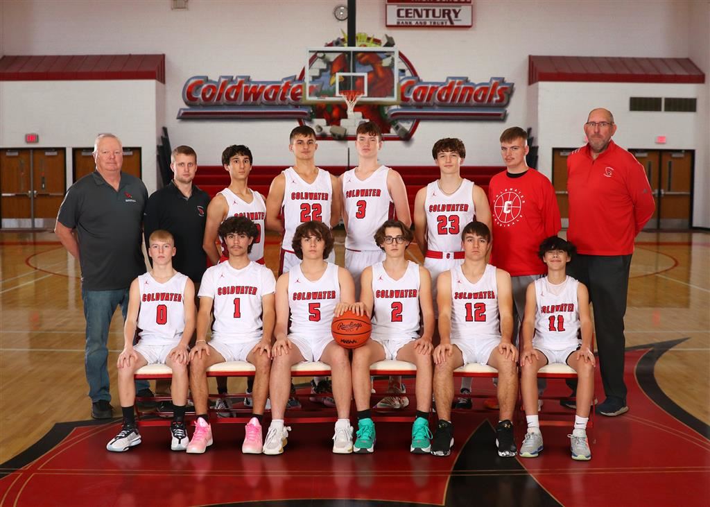 The 2023-24 Coldwater Cardinal freshman boys basketball team