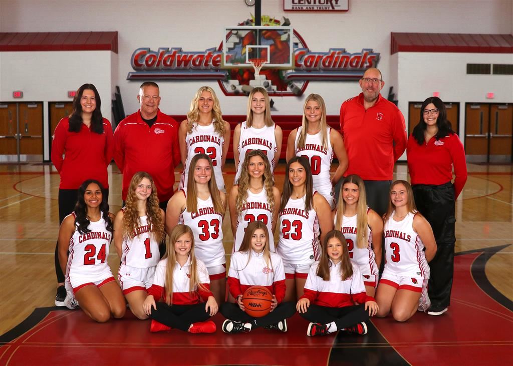 The 2023-24 Coldwater Cardinal varsity girls basketball team