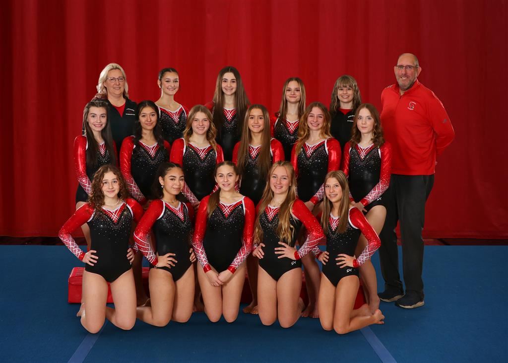 The 2023-24 Coldwater Cardinal gymnastics team