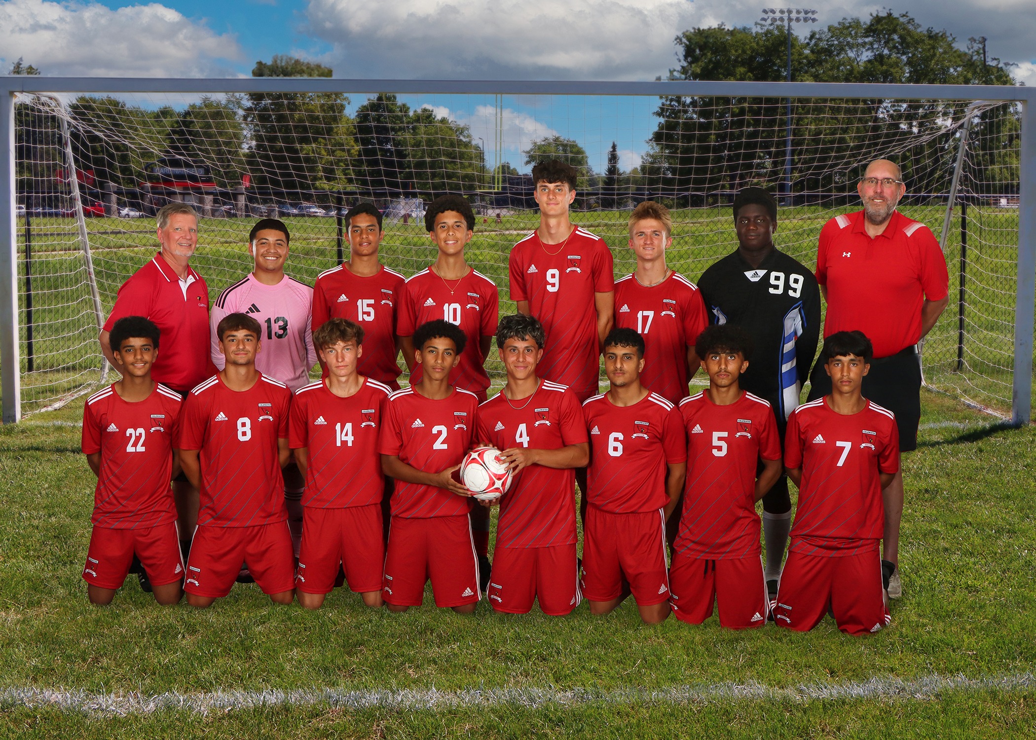 The 2025 Coldwater Cardinal varsity boys soccer team. (Photo credit: Focus & Frame Portrait Co.)