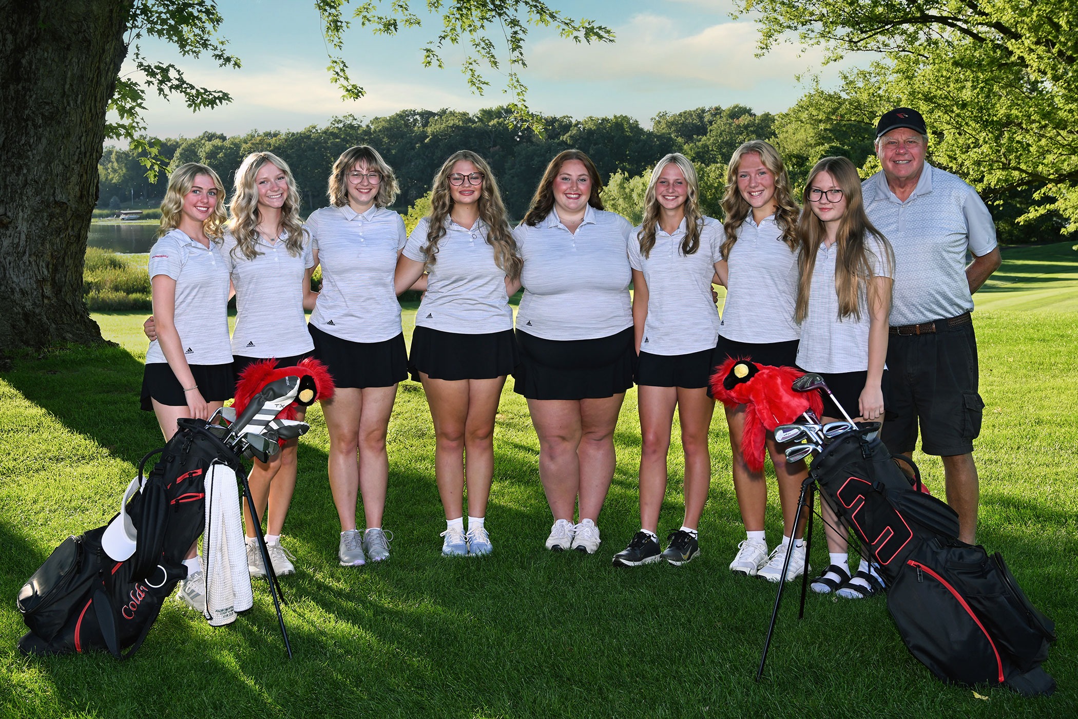 The 2025 Coldwater Cardinal girls golf team. (Photo by Alicia Terpstra))