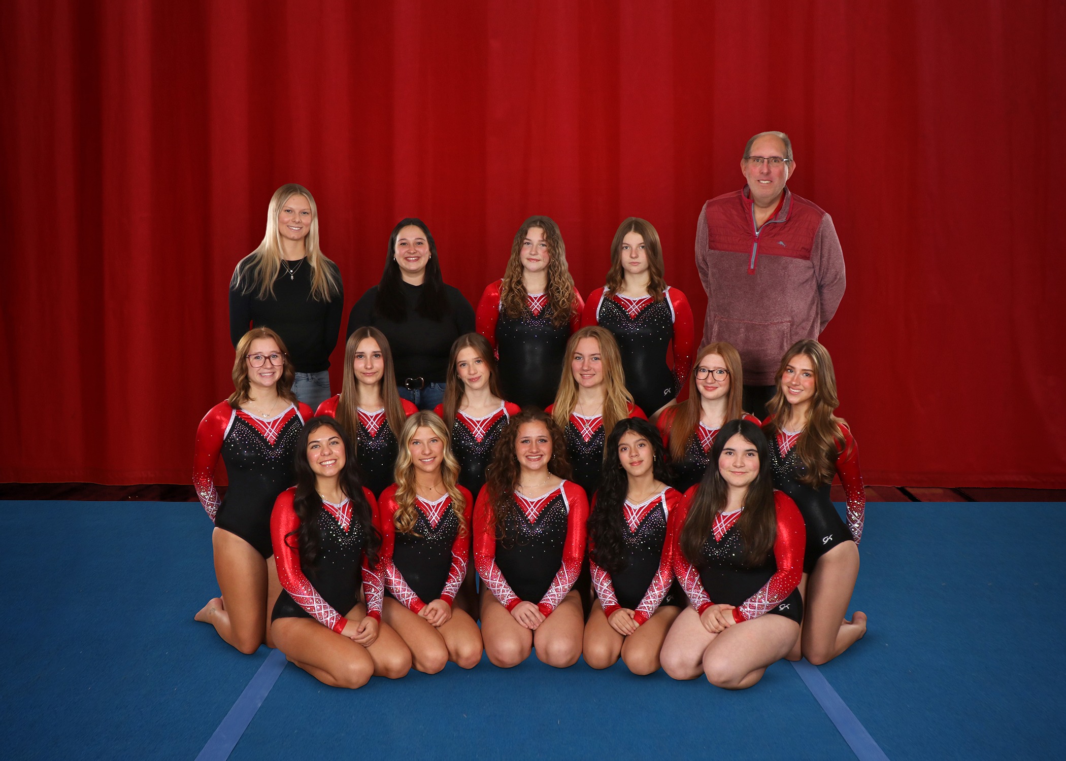The 2025-26 Coldwater Cardinal gymnastics team. (Photo credit: Focus & Frame Portrait Co.)