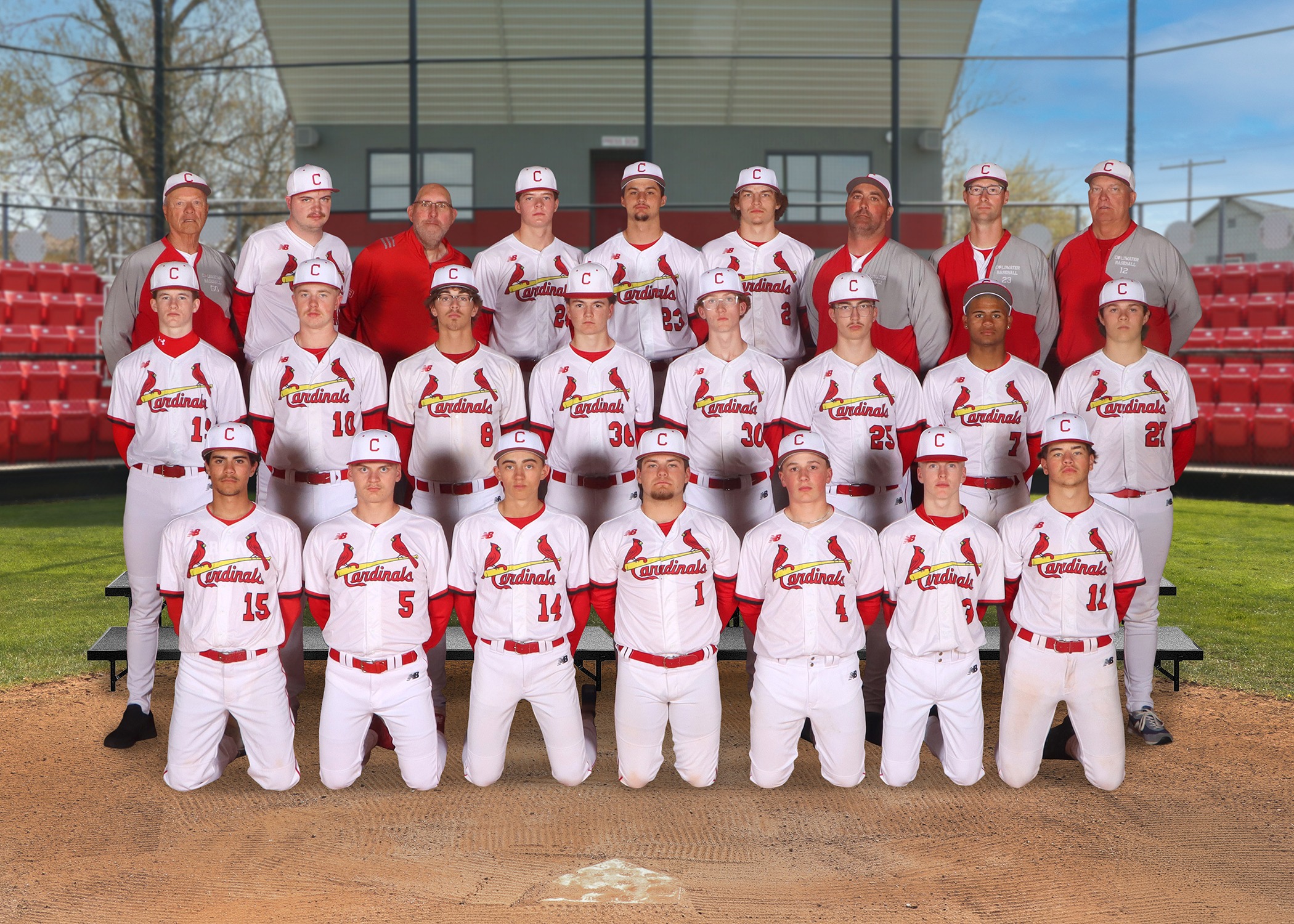 The 2026 Coldwater Cardinal varsity baseball team. (Photo credit: Focus & Frame Portrait Co.)