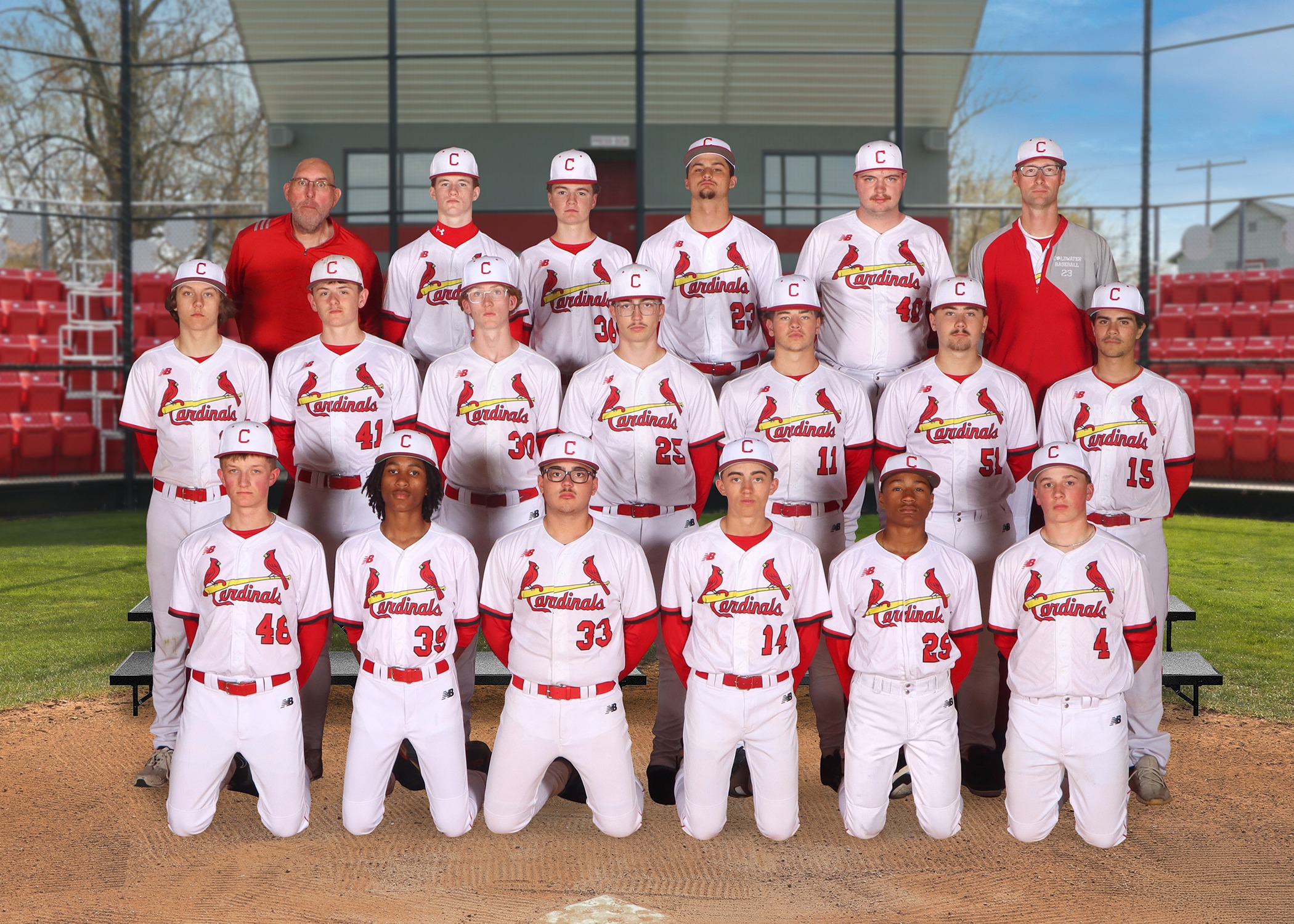 The 2026 Coldwater Cardinal JV baseball team. (Photo credit: Focus & Frame Portrait Co.)