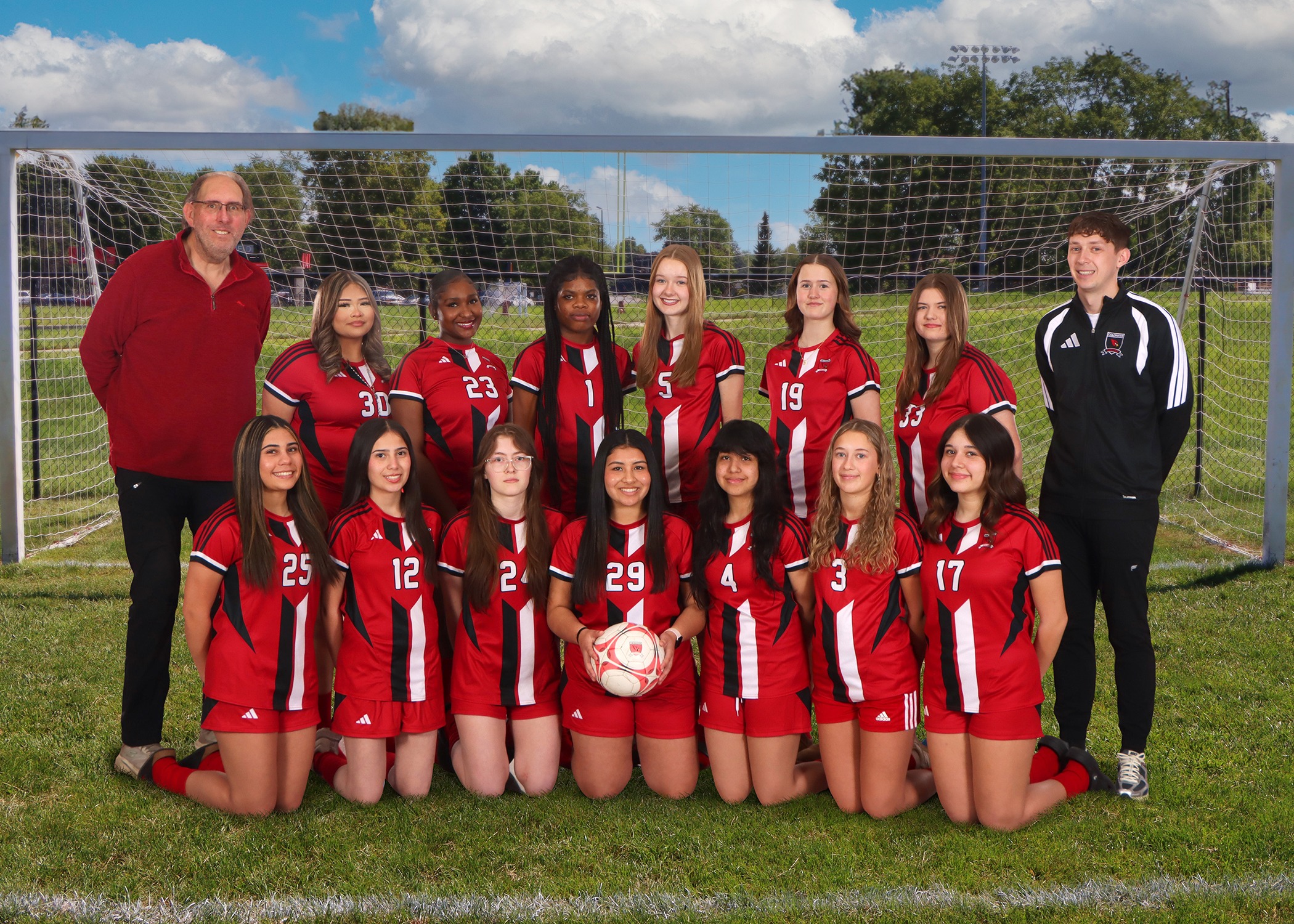 The 2026 Coldwater Cardinal JV girls soccer team. (Photo credit: Focus & Frame Portrait Co.)