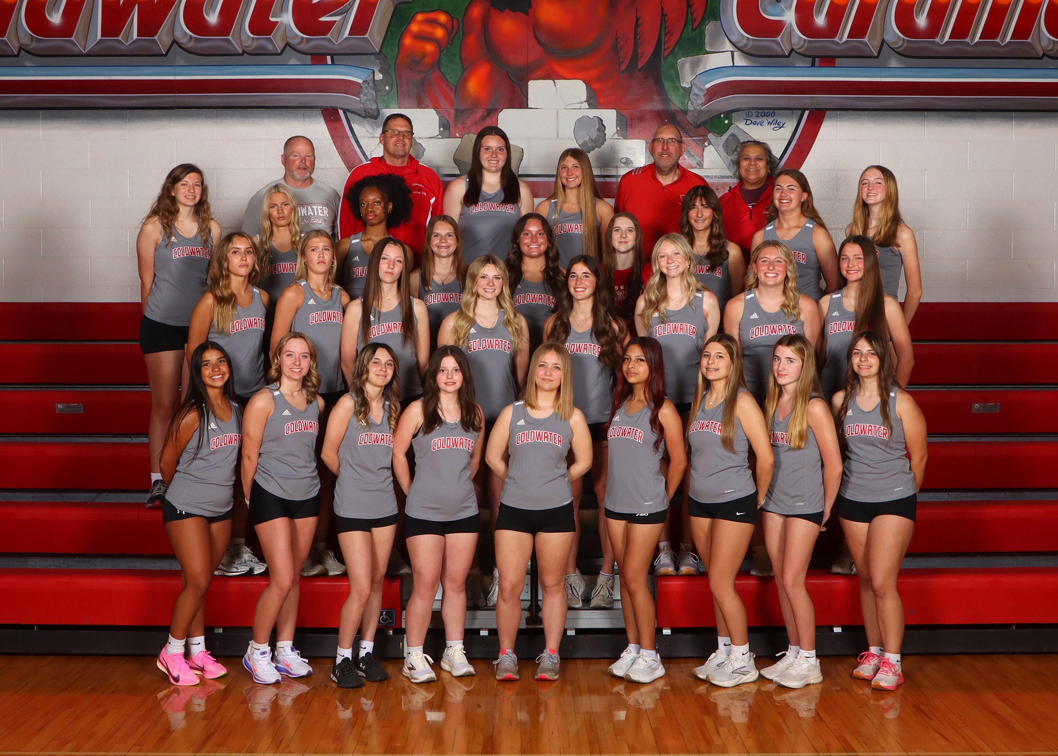 The 2026 Coldwater Cardinal girls track and field team. (Photo credit: Focus & Frame Portrait Co.)