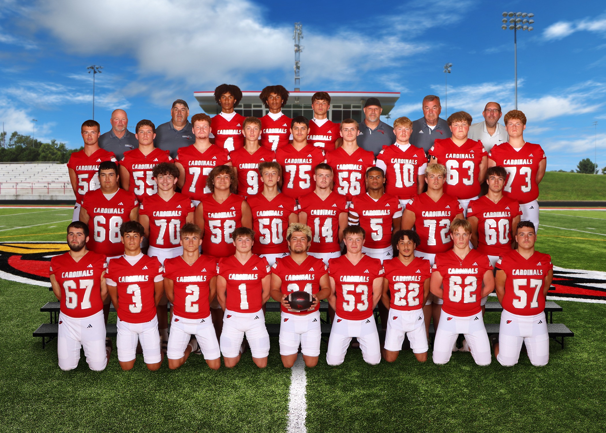 The 2026 Coldwater Cardinal varsity football team. (Photo credit: Focus & Frame Portrait Co.)