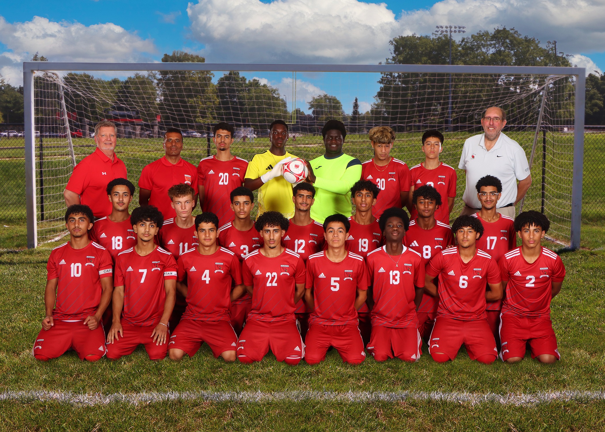 The 2026 Coldwater Cardinal varsity boys soccer team. (Photo credit: Focus & Frame Portrait Co.)