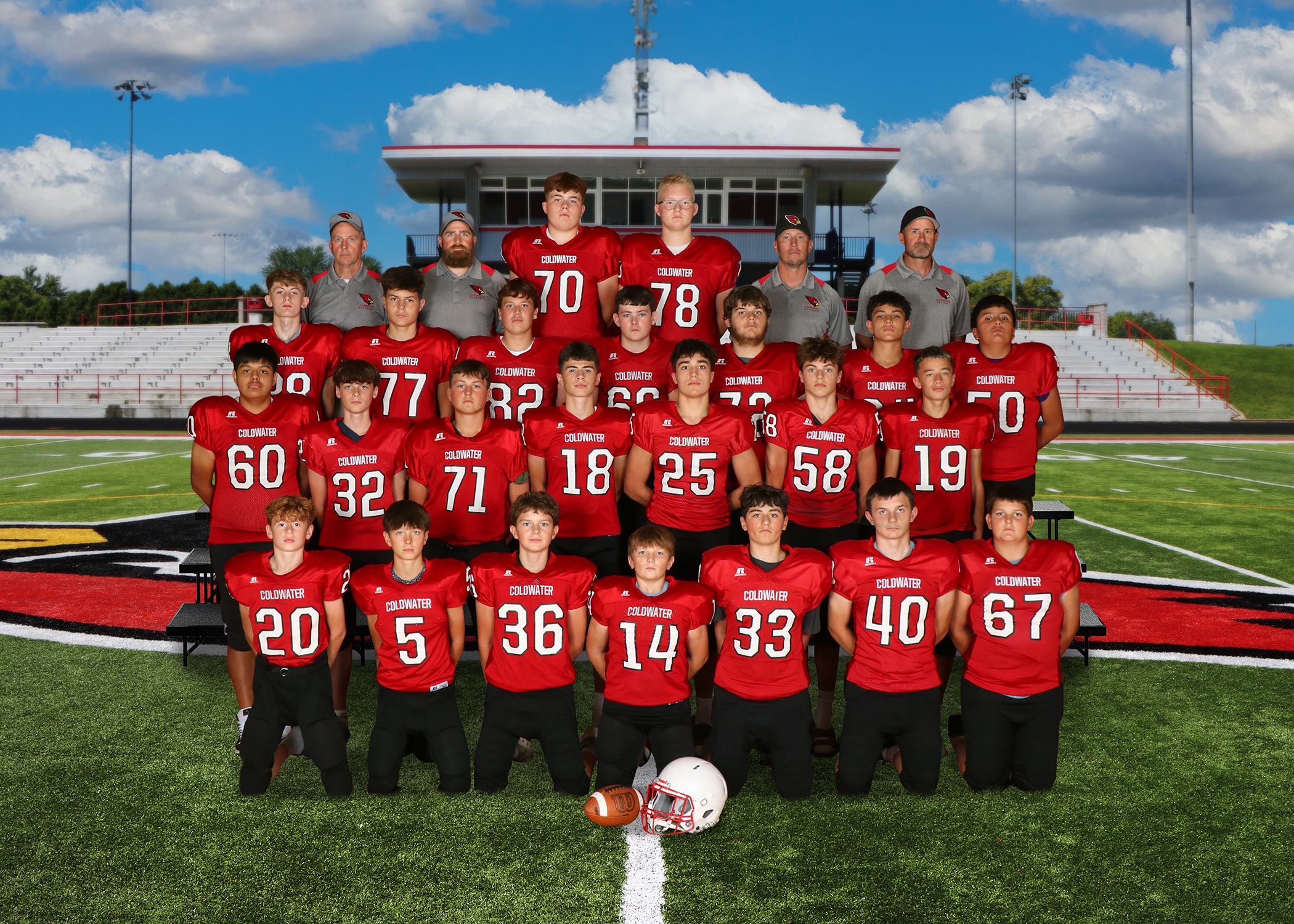 The 2025 Legg Middle School 8th Grade football team. (Photo credit: Focus & Frame Photo Co.)