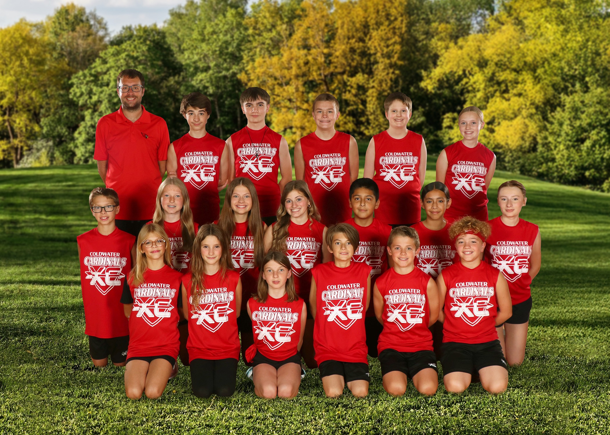 The 2025 Legg Middle School cross country team. (Photo credit: Focus & Frame Photo Co.)