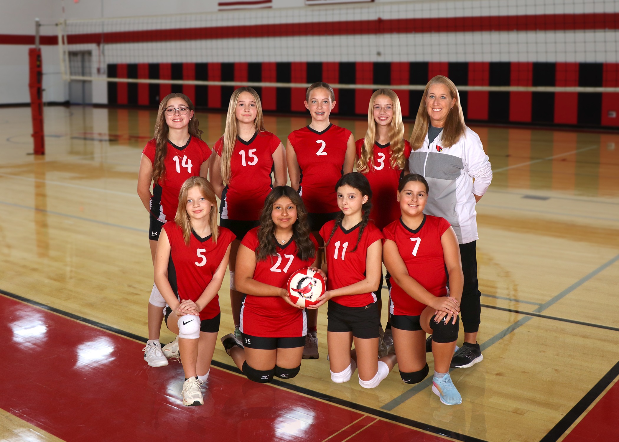 The 2025 Legg Middle School 7th Grade "B" girls volleyball team. (Photo credit: Focus & Frame Photo Co.)