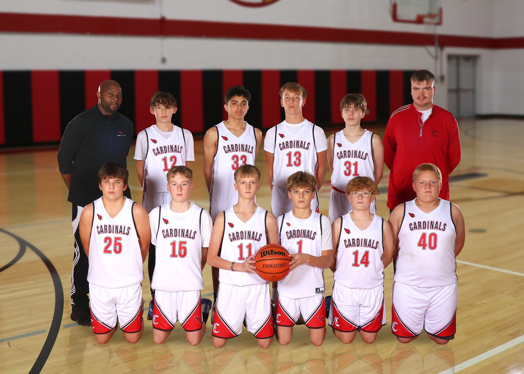 The 2025 Legg Middle School 7th Grade Boys Basketball team. (Photo credit: Focus & Frame Portrait Co.)