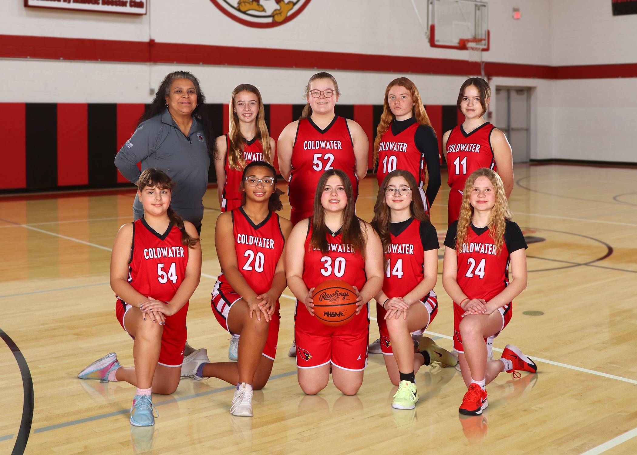 The 2026 Legg Middle School 7th Grade Girls Basketball "B" team. (Photo credit: Focus & Frame Portrait Co.)