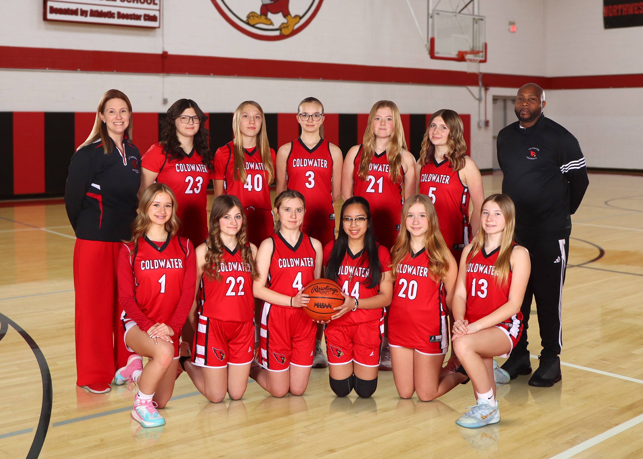 The 2026 Legg Middle School 8th Grade Girls Basketball team. (Photo credit: Focus & Frame Portrait Co.)