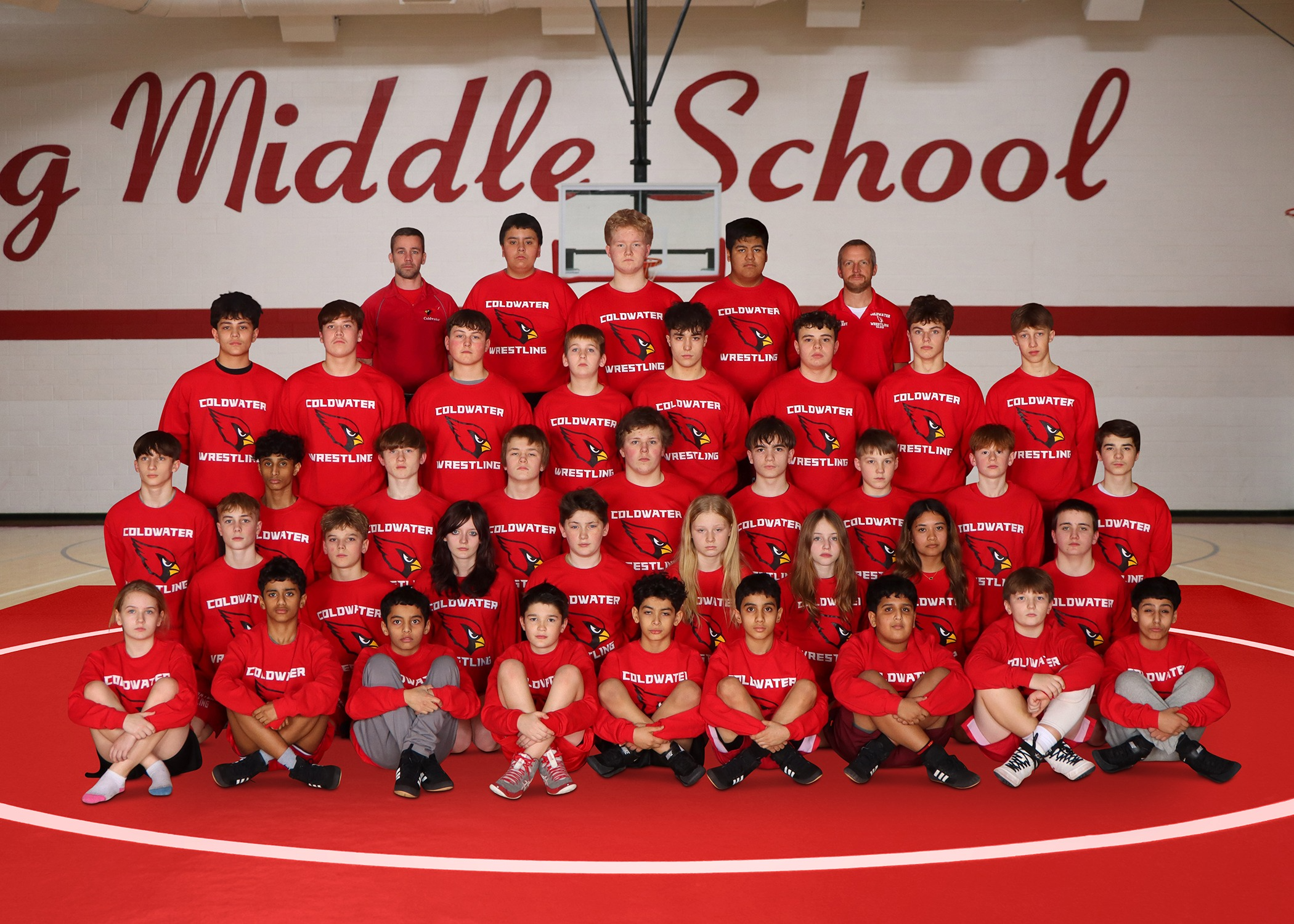 The 2026 Legg Middle School wrestling team. (Photo credit: Focus & Frame Portrait Co.)