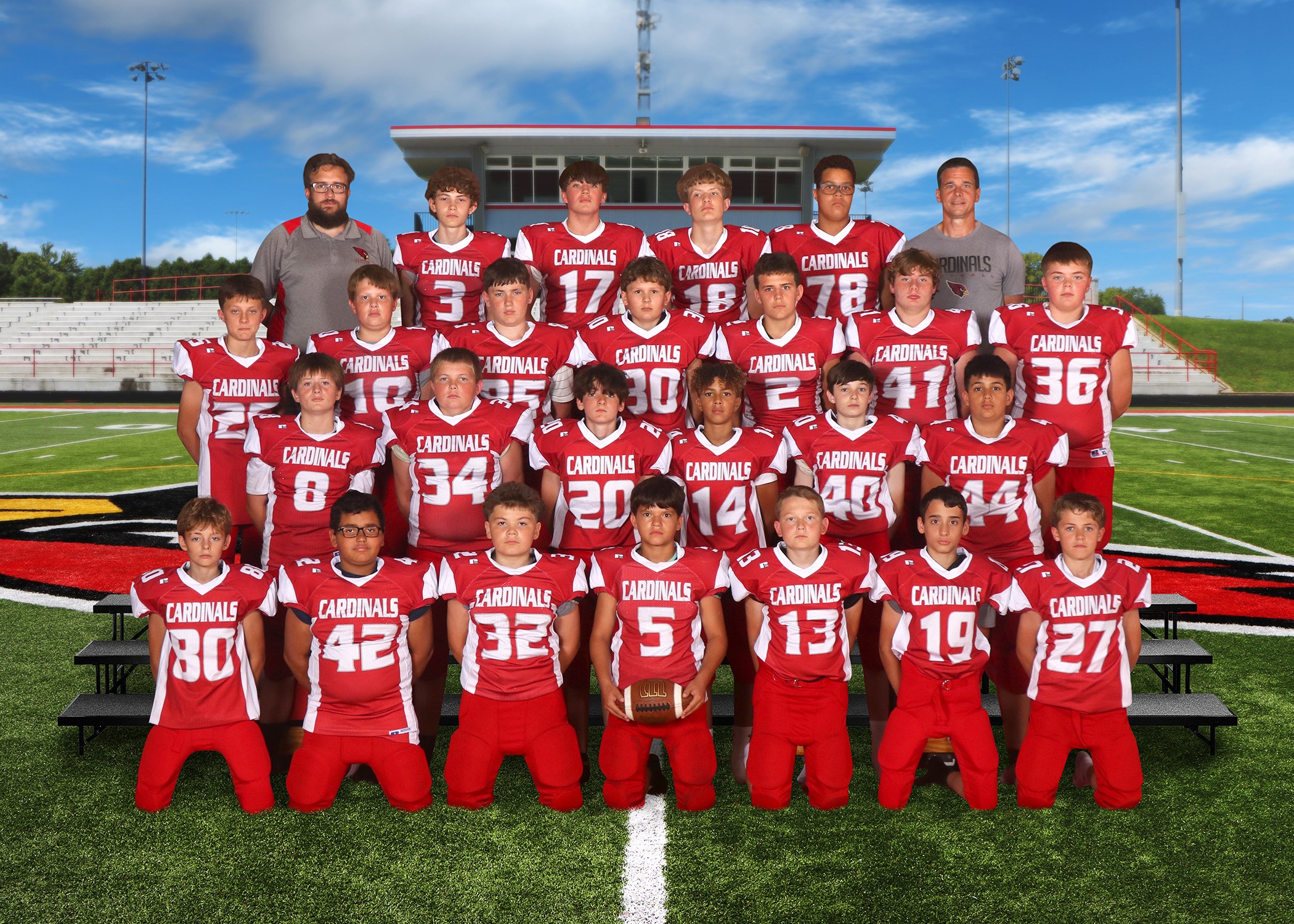 The 2026 Legg Middle School 7th Grade football team. (Photo credit: Focus & Frame Photo Co.)
