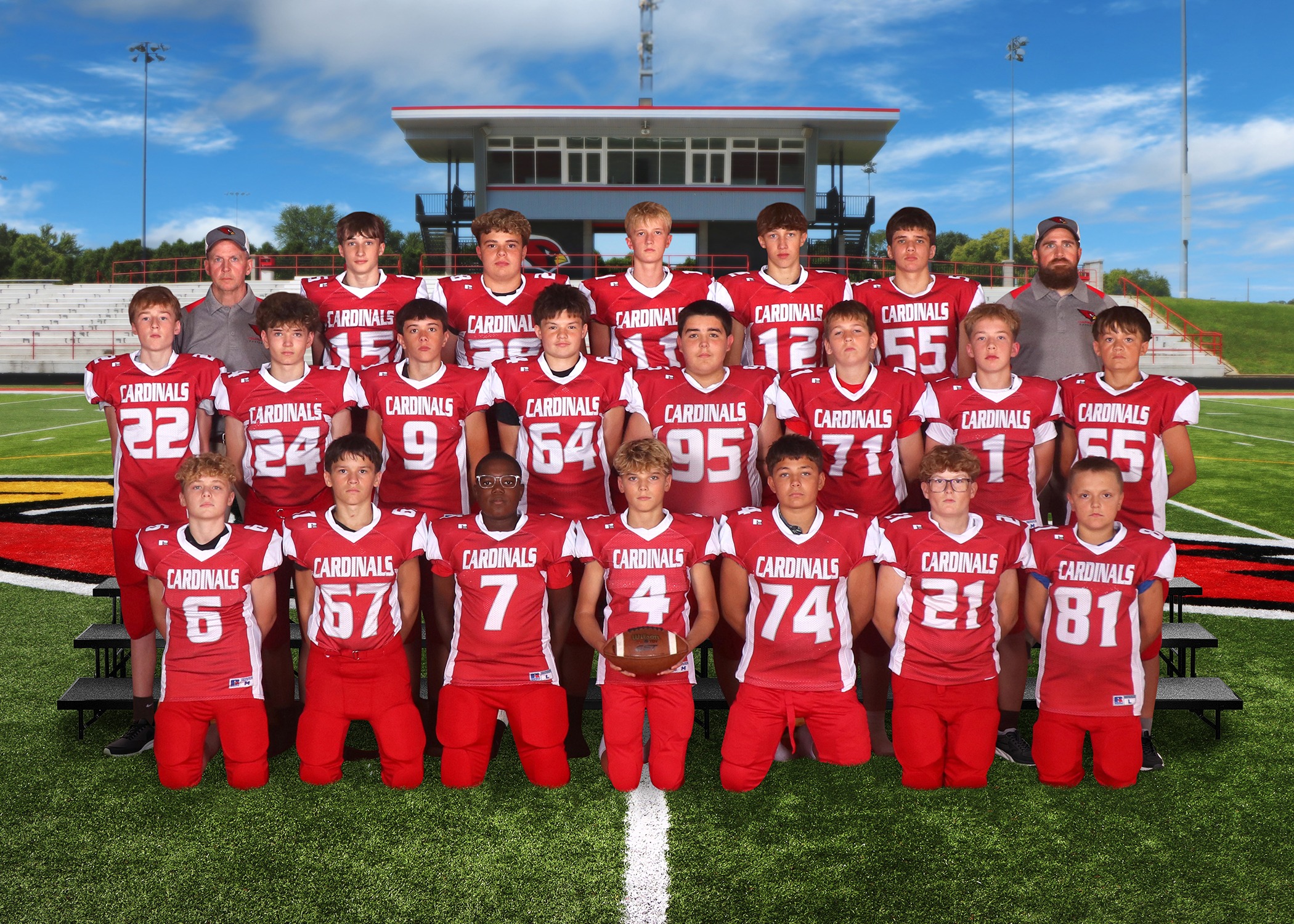 The 2026 Legg Middle School 8th Grade football team. (Photo credit: Focus & Frame Photo Co.)