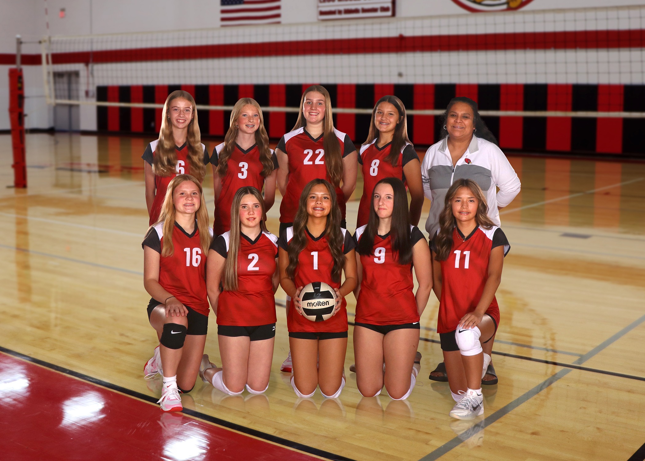 The 2026 Legg Middle School 8th Grade "A" girls volleyball team. (Photo credit: Prater Studios)