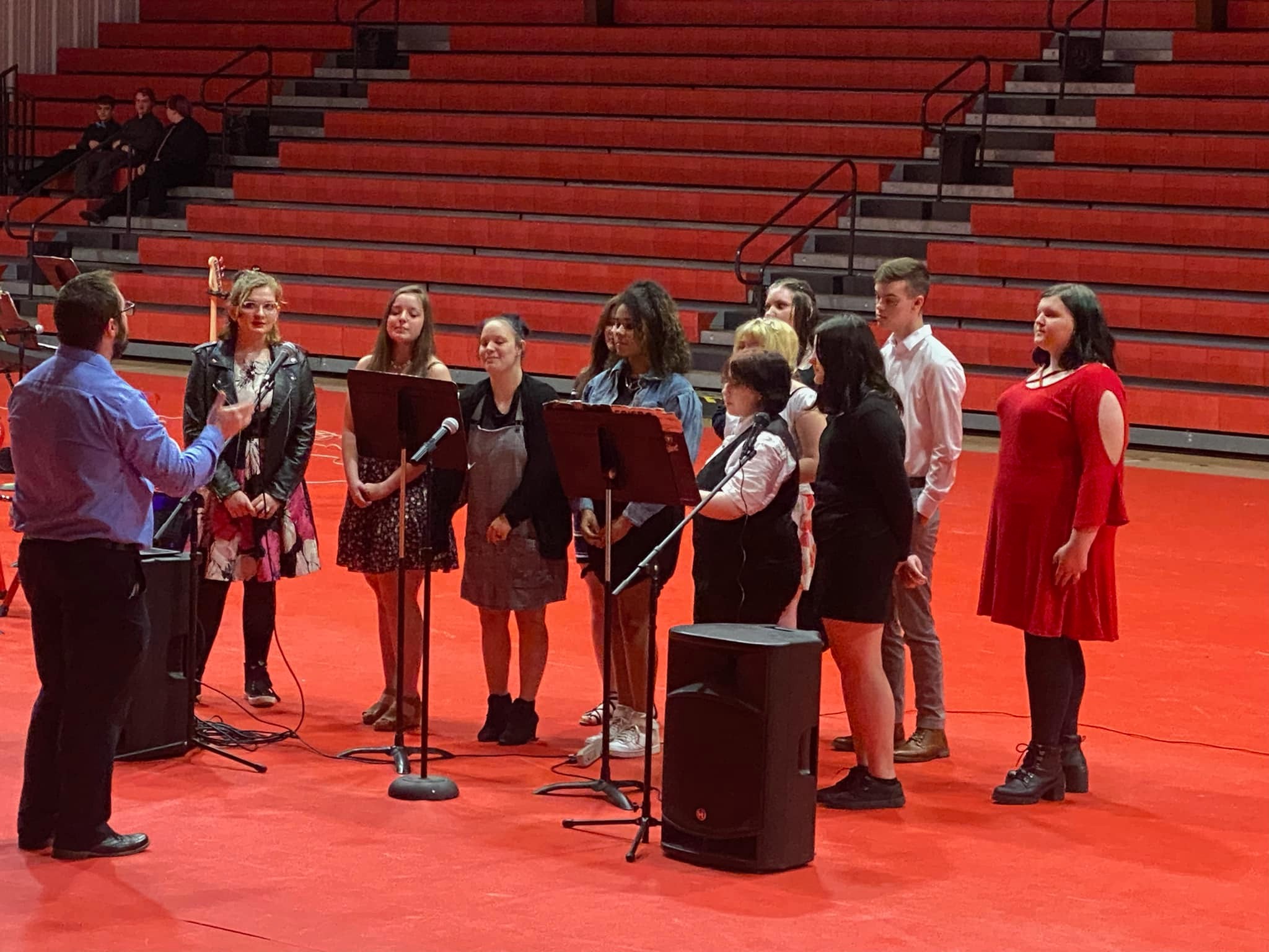 A group of students as a choir