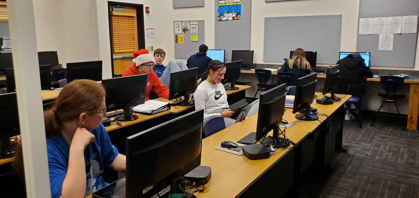 kids working at computers