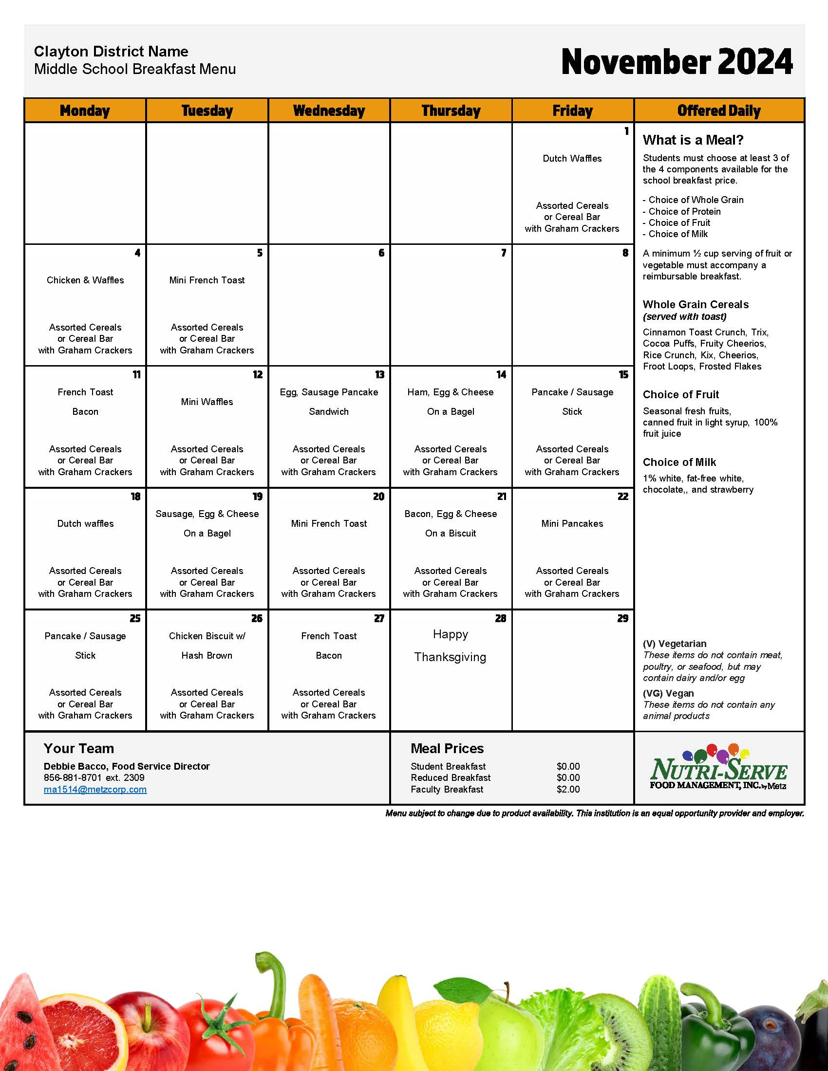 MS - Breakfast Menu