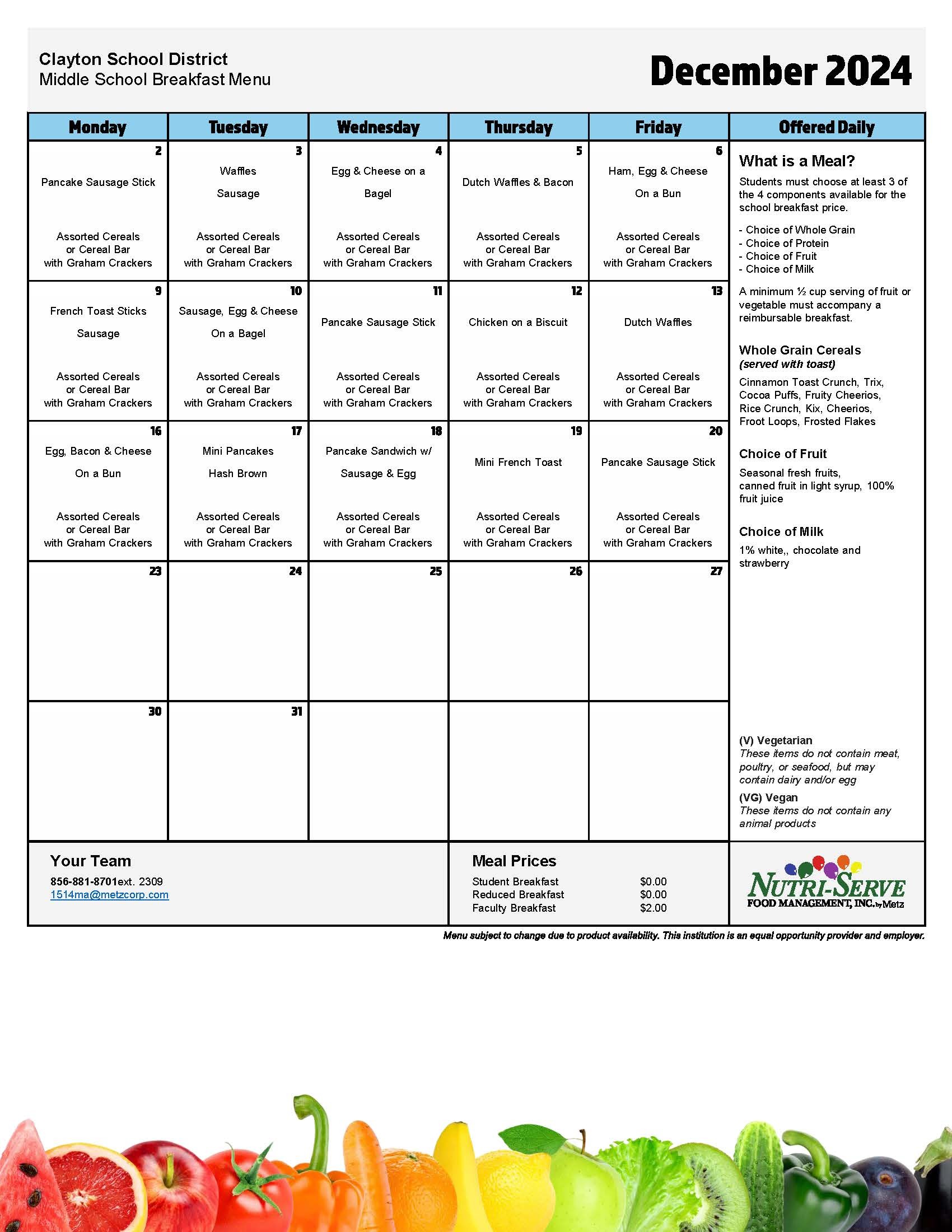 MS - Breakfast Menu