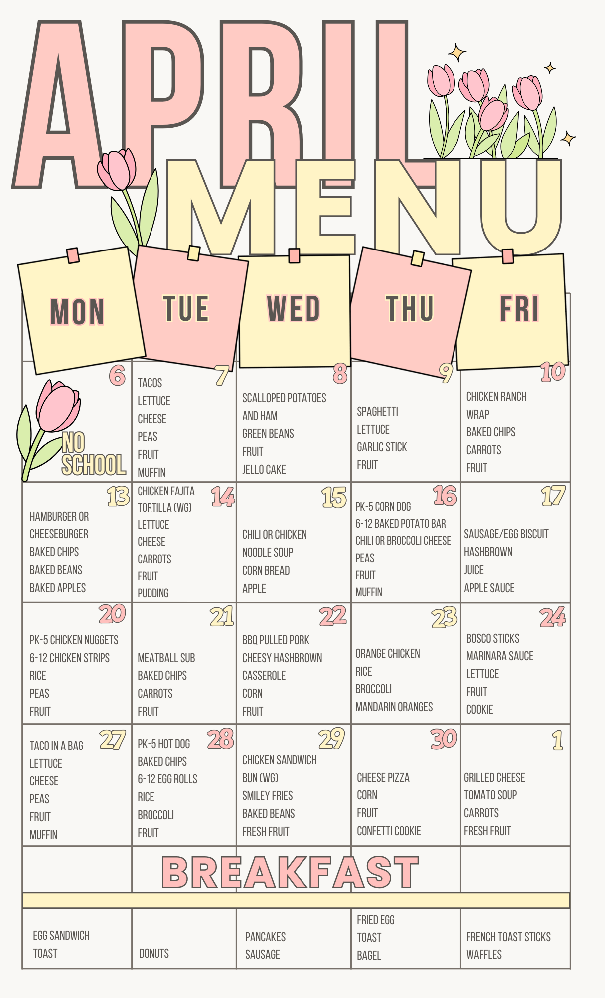 April Menu