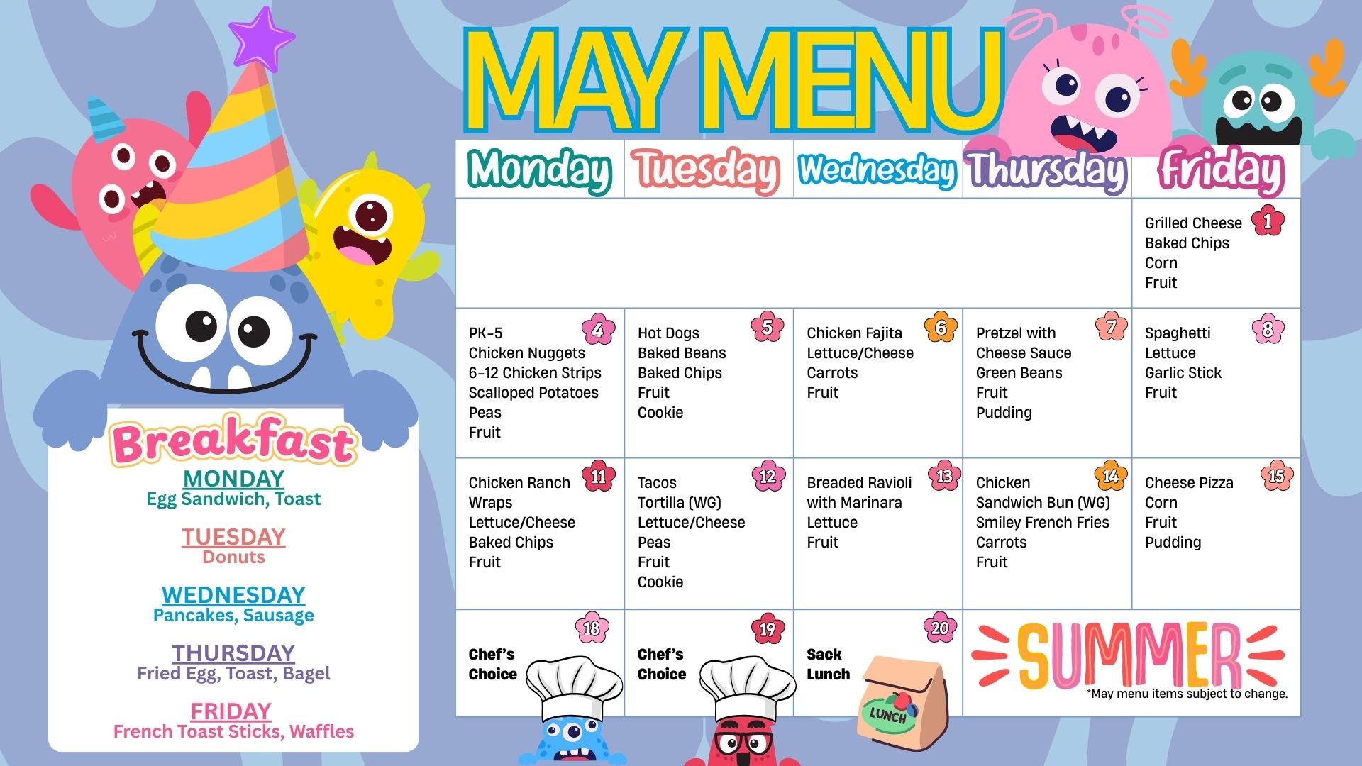 May Menu