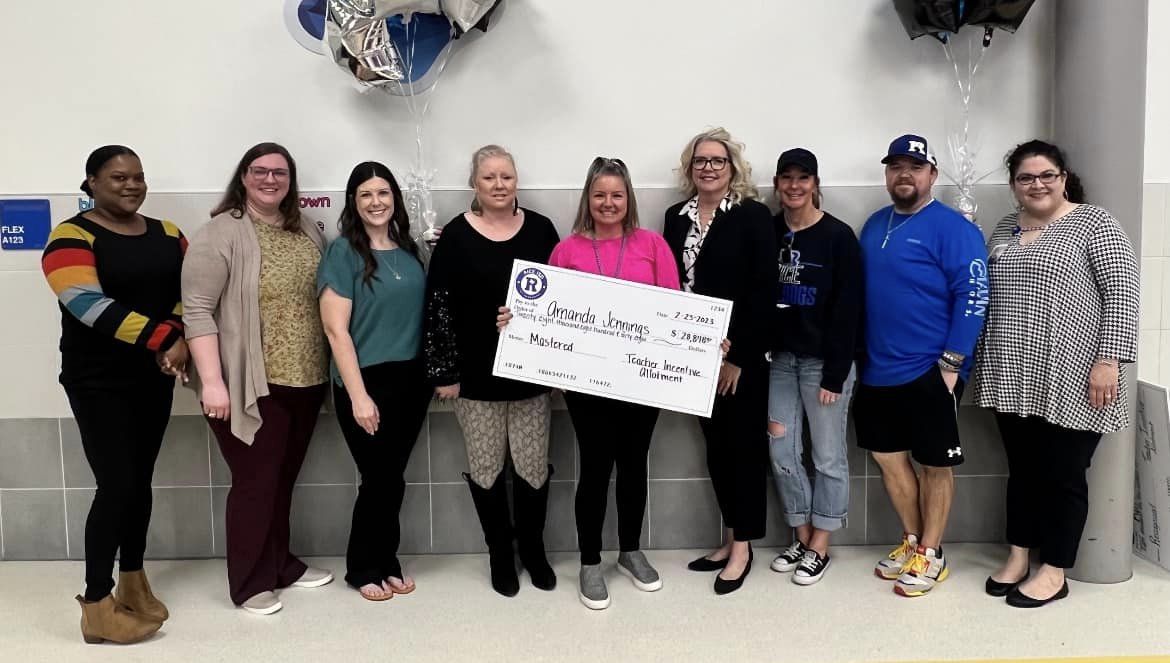 Rice ISD Teachers Receiving their Incentive Allotment.