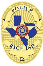 Badge of the Rice ISD Police Department in Texas.