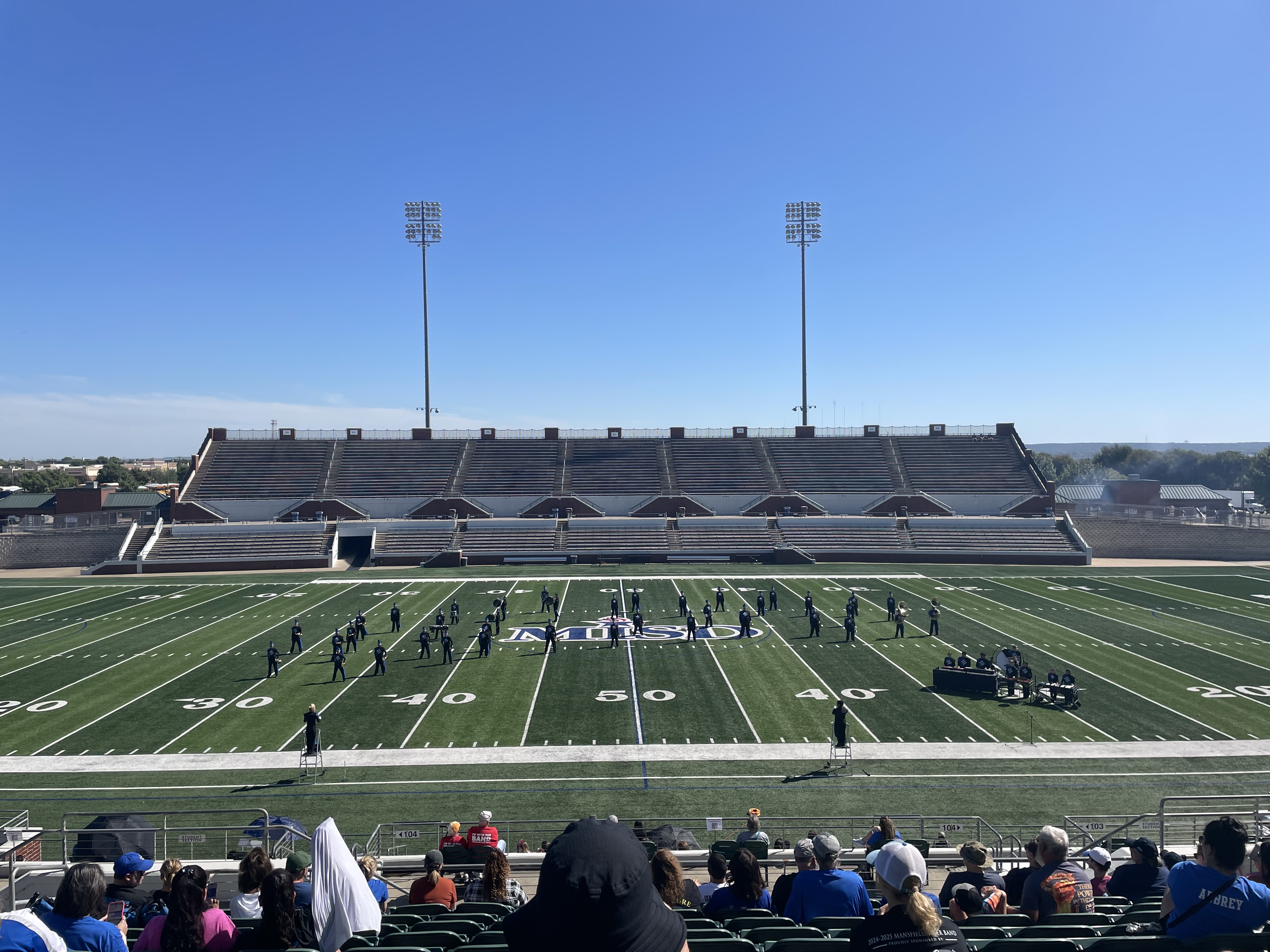 Bulldog band on the field