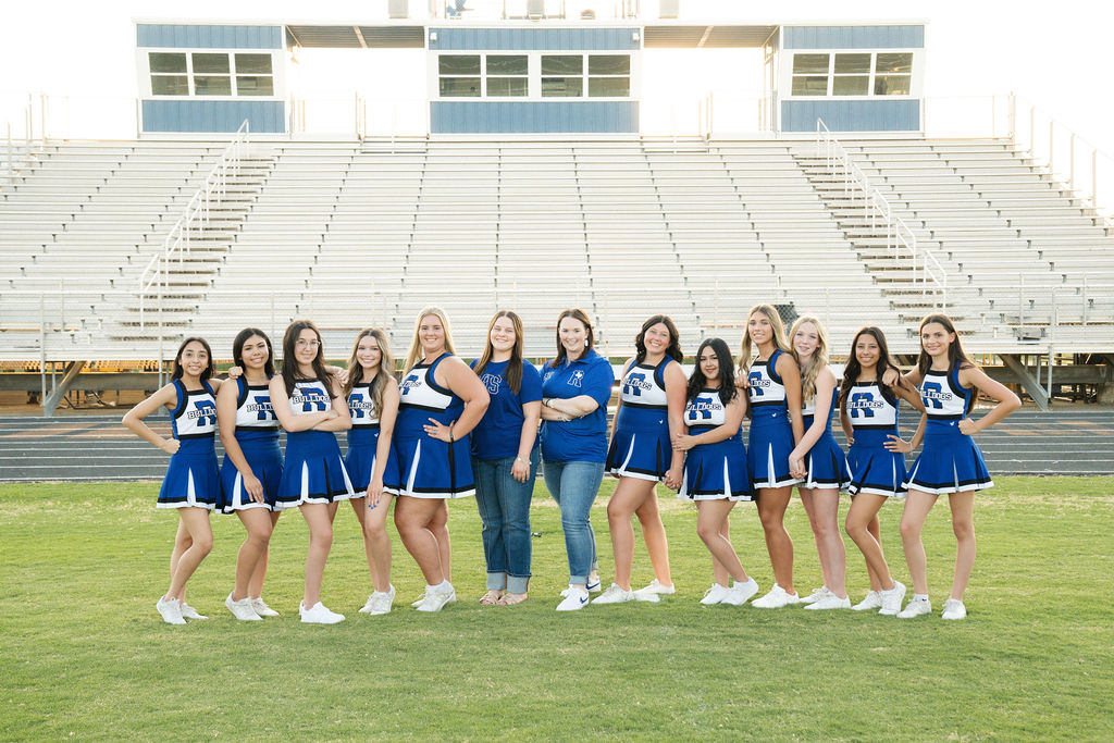 Cheerleaders with sponsors