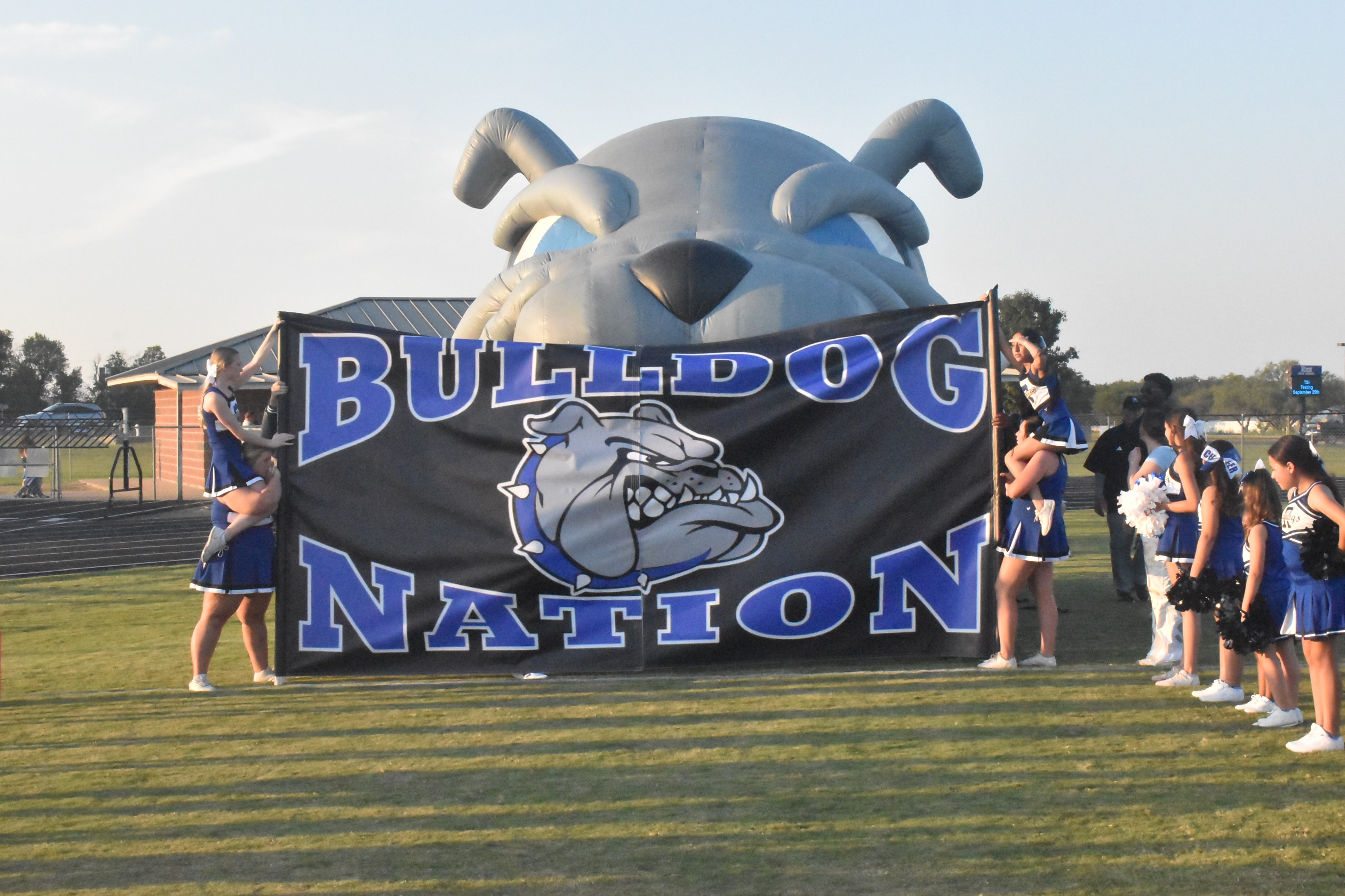 Football coming out of bulldog