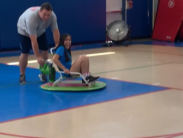 Students playing in gym