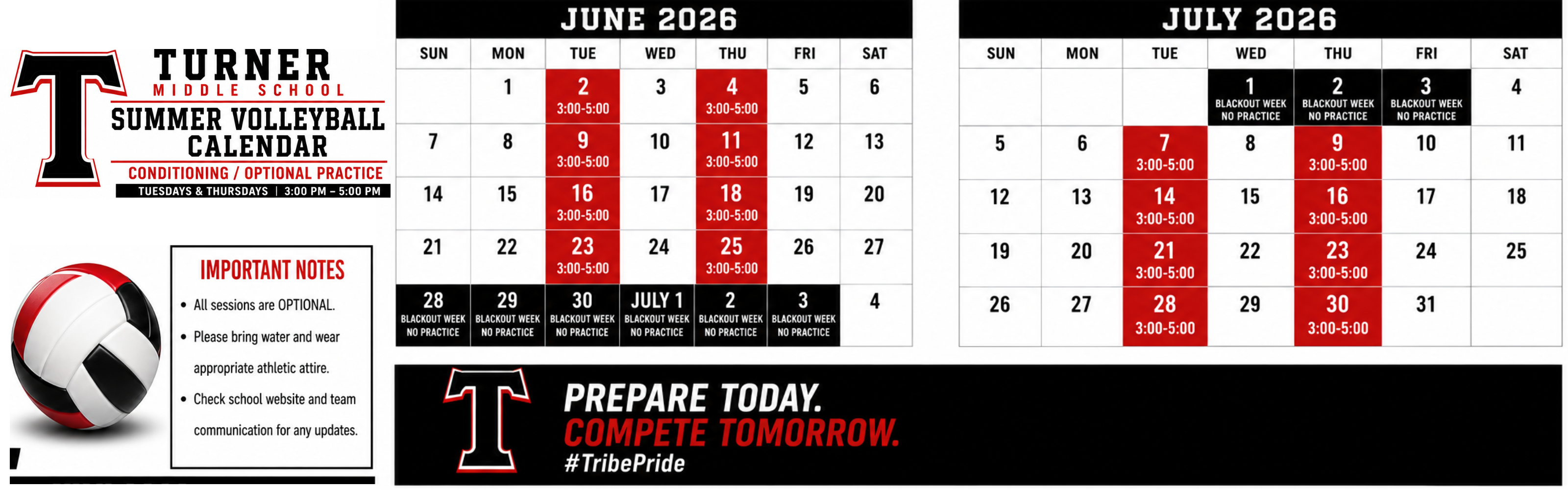 Volleyball Calendar