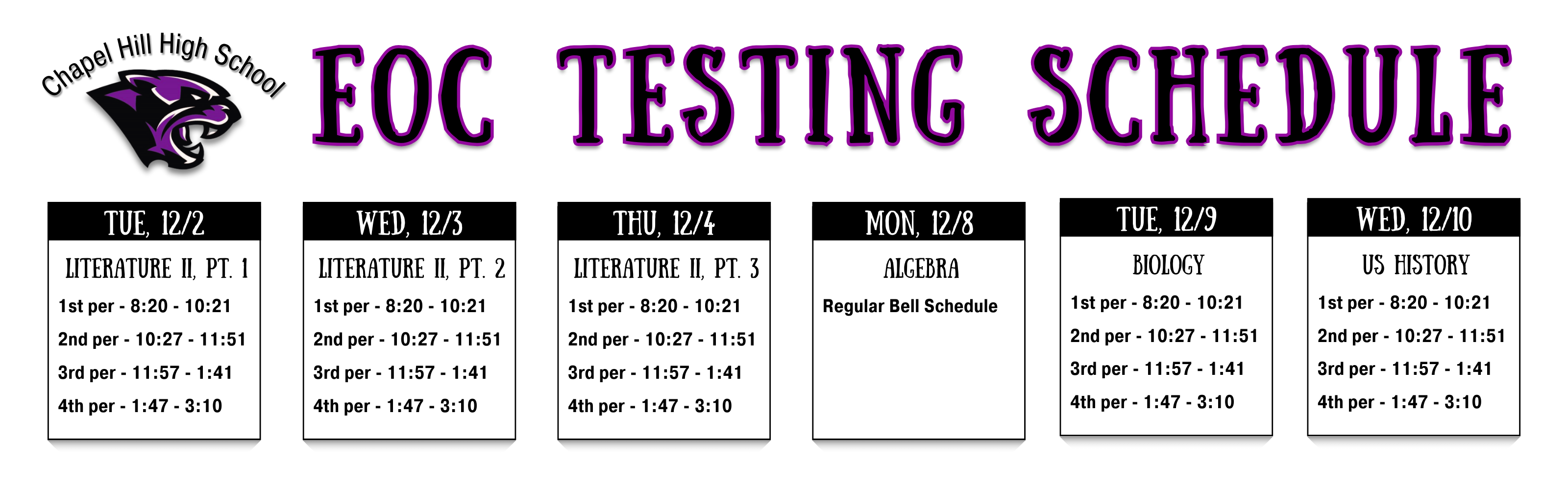EOC Schedule