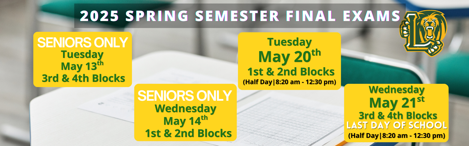 Spring Final Exams Schedule 