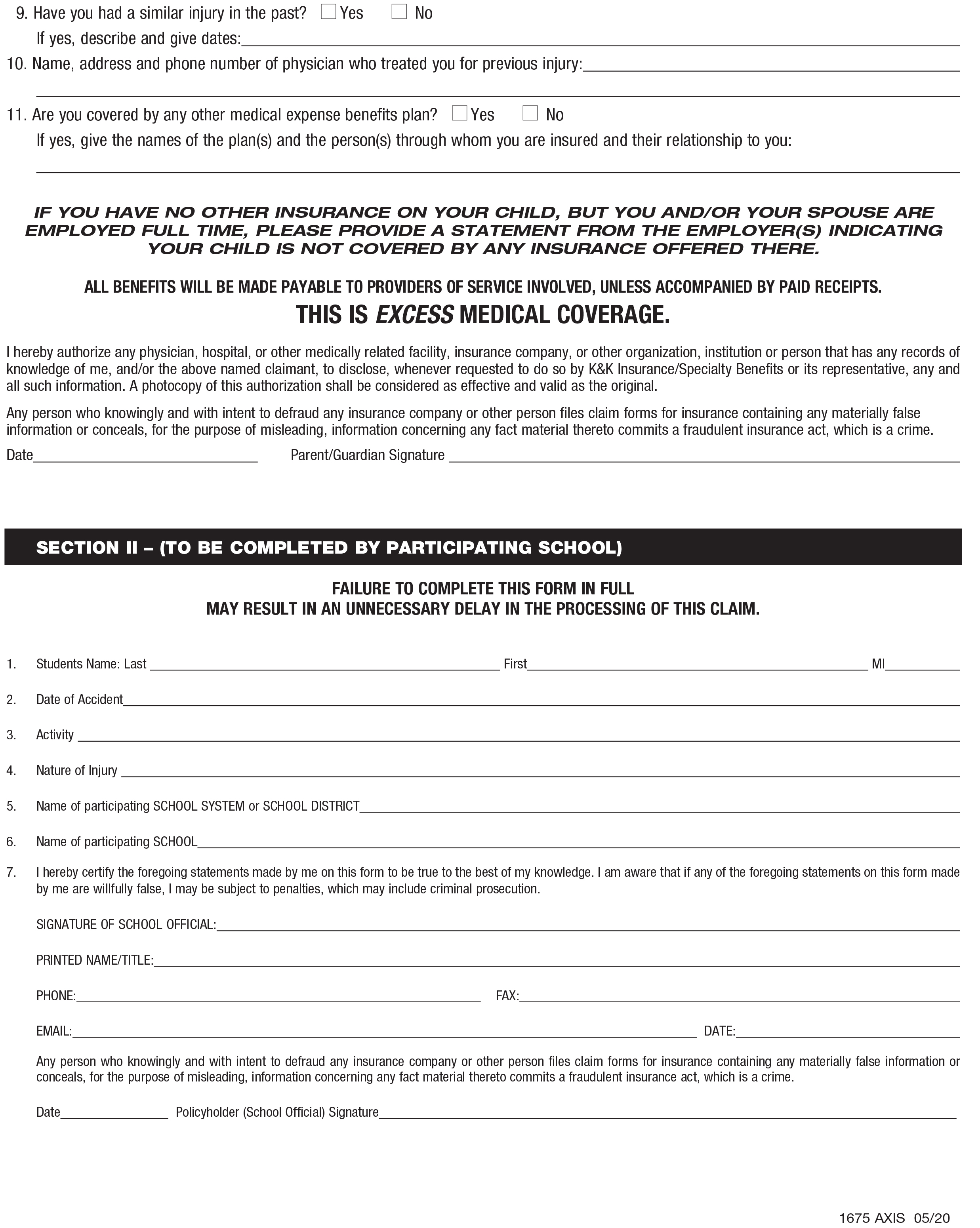 Douglas Co Claim Forms