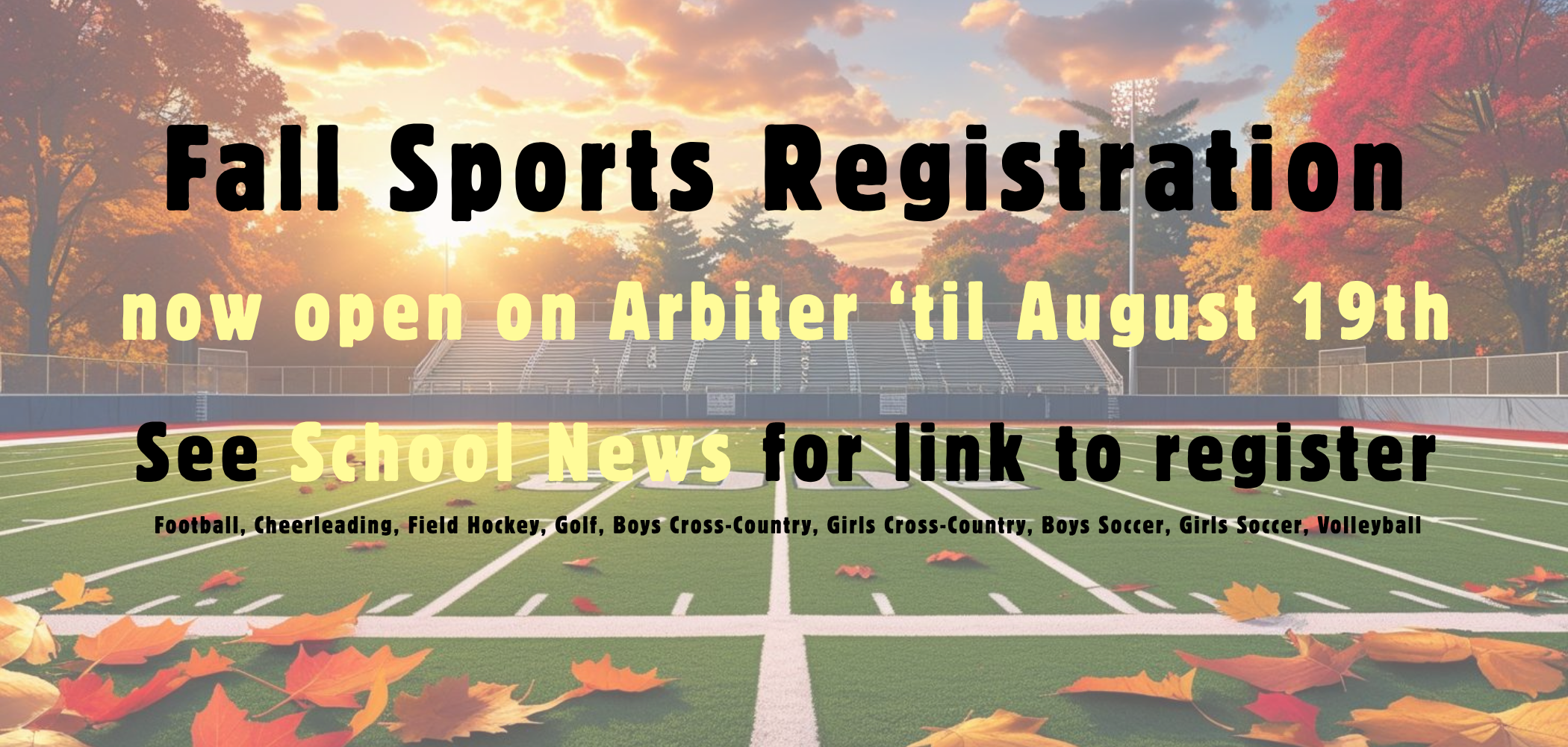 Fall Sports Registration