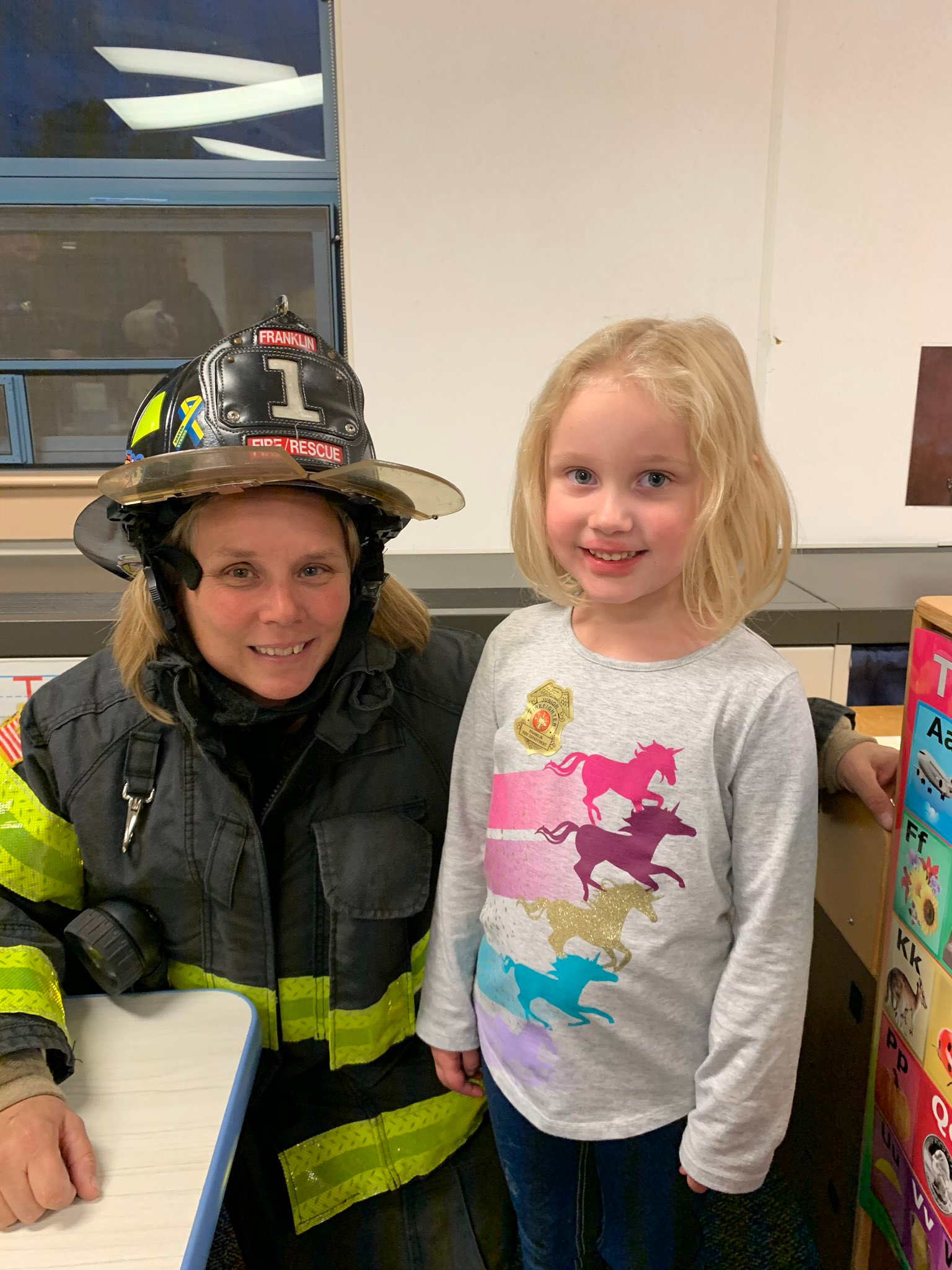 student and fire woman