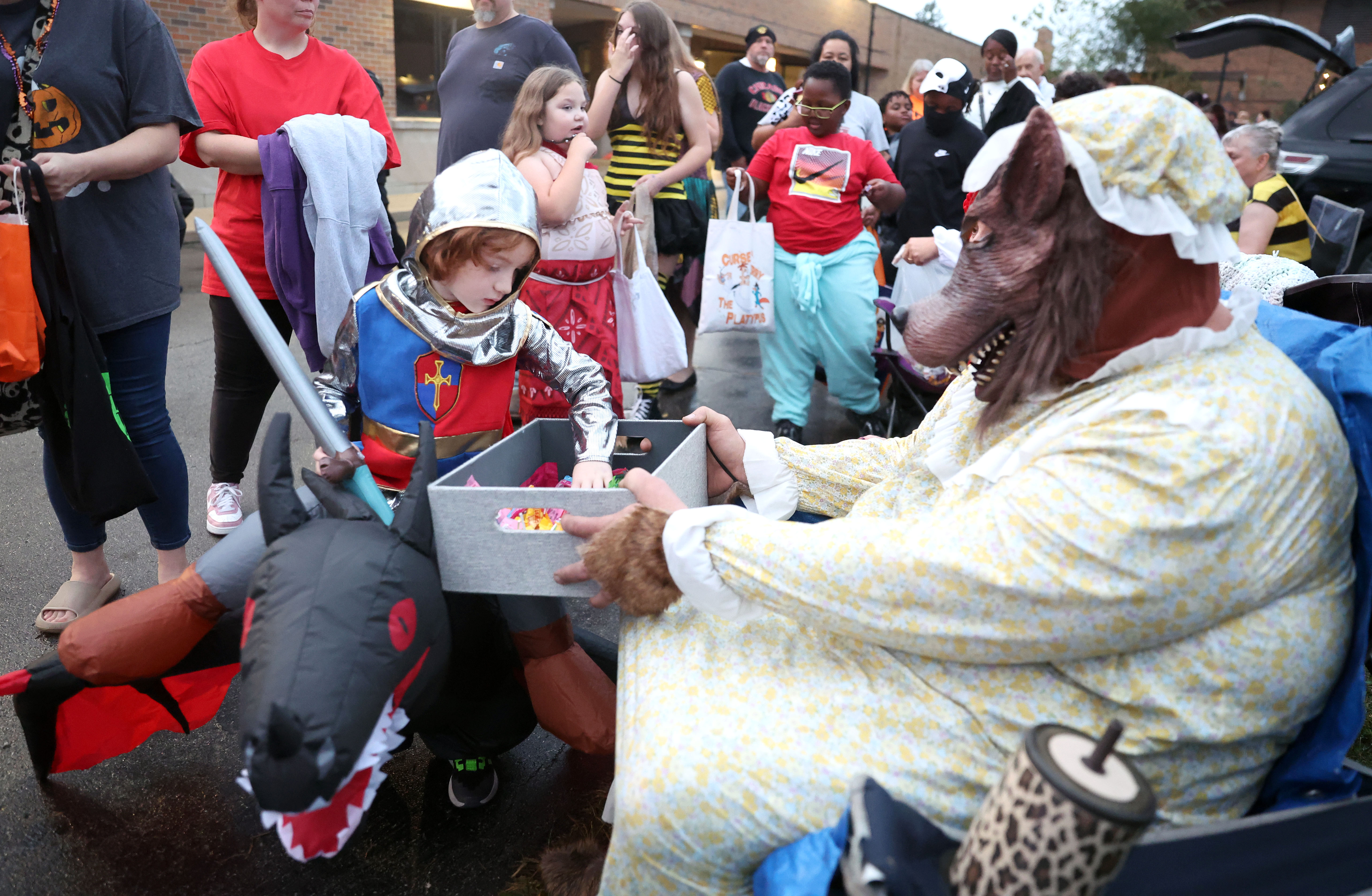Students in costume Trunk-or-Treat